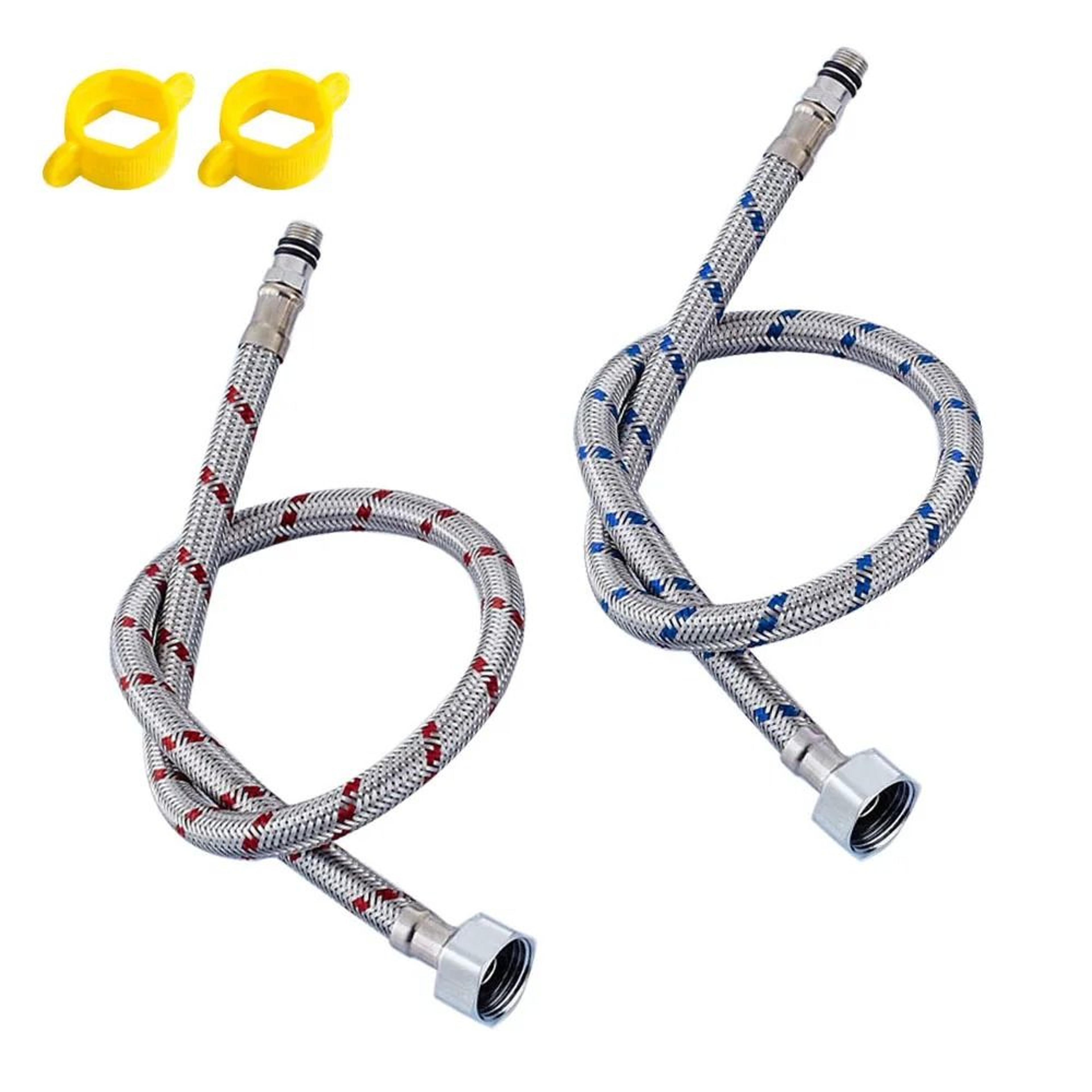 stainless steel flexible faucet supply hose pair