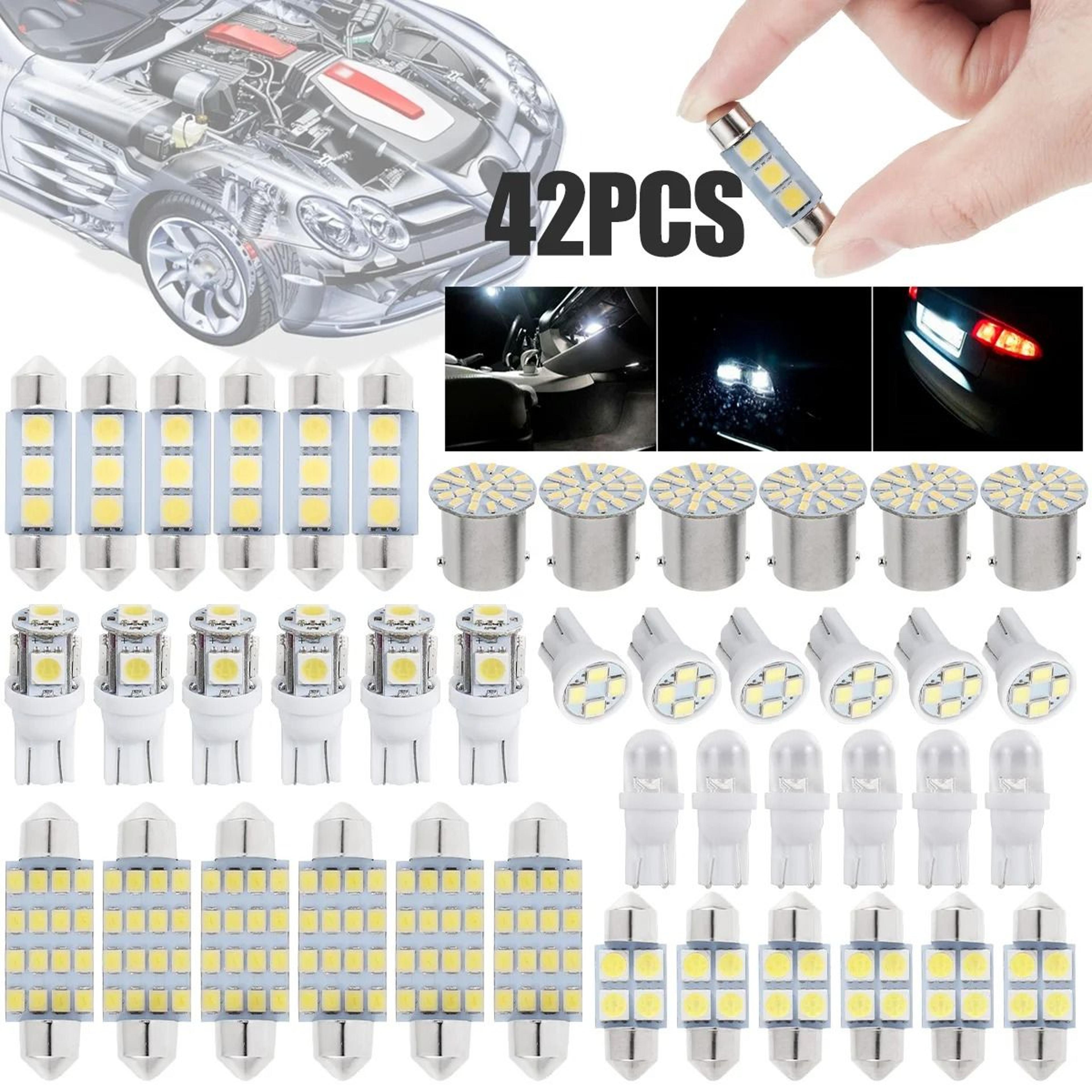 42 piece t10 led car interior light bulb set