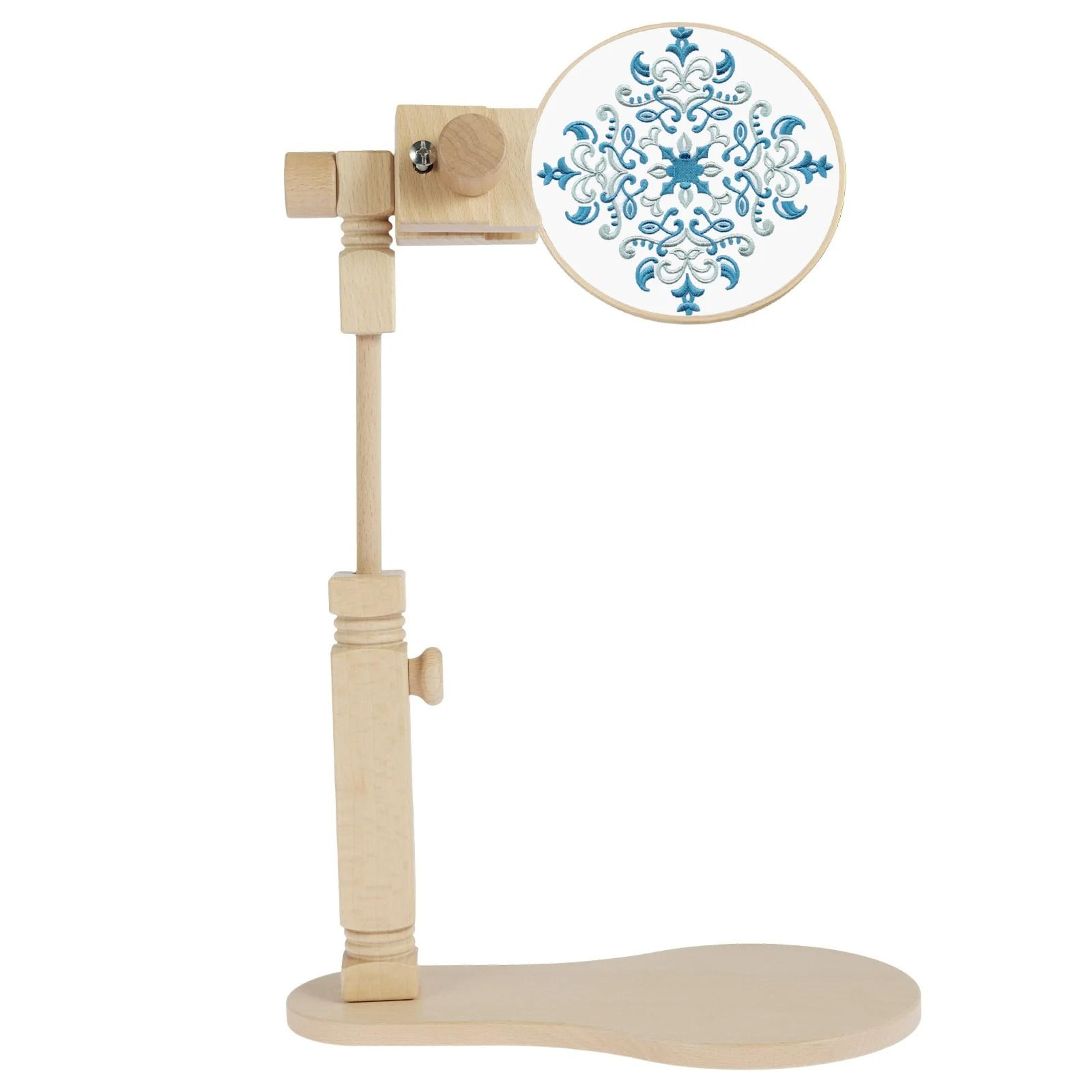 wooden 360 rotating embroidery hoop stand