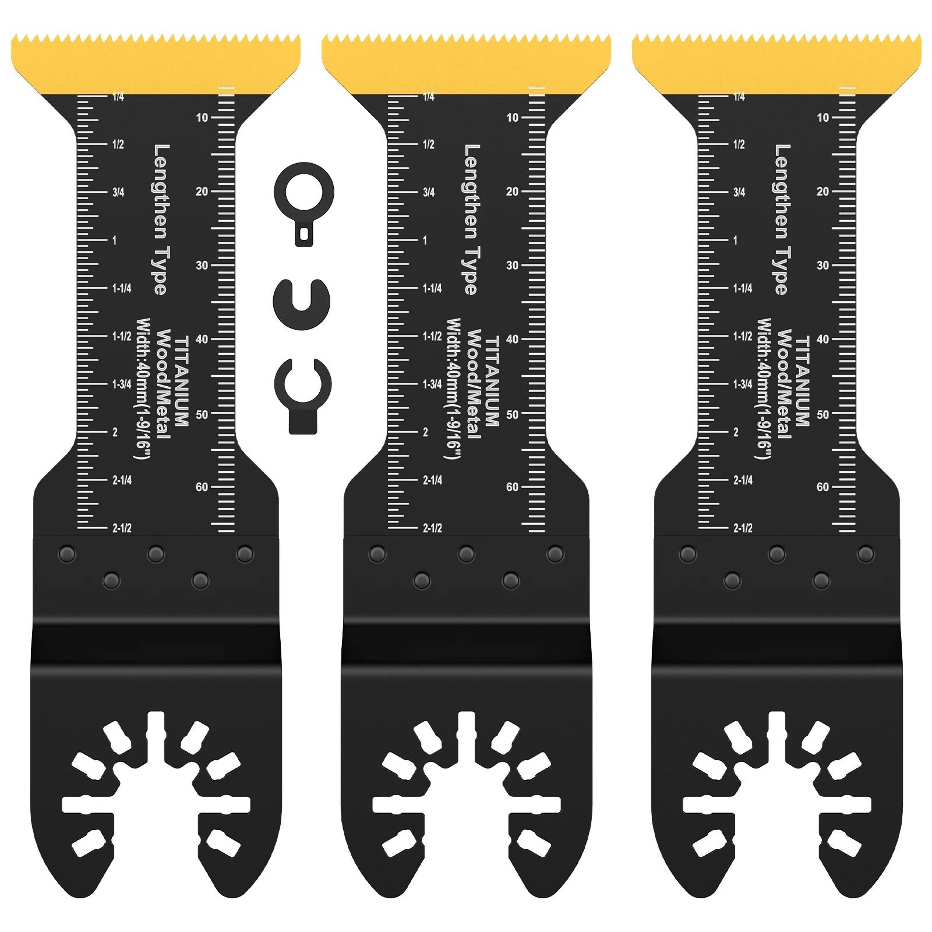 extra long titanium oscillating saw blade set universal bi metal multitool blades 3 piece
