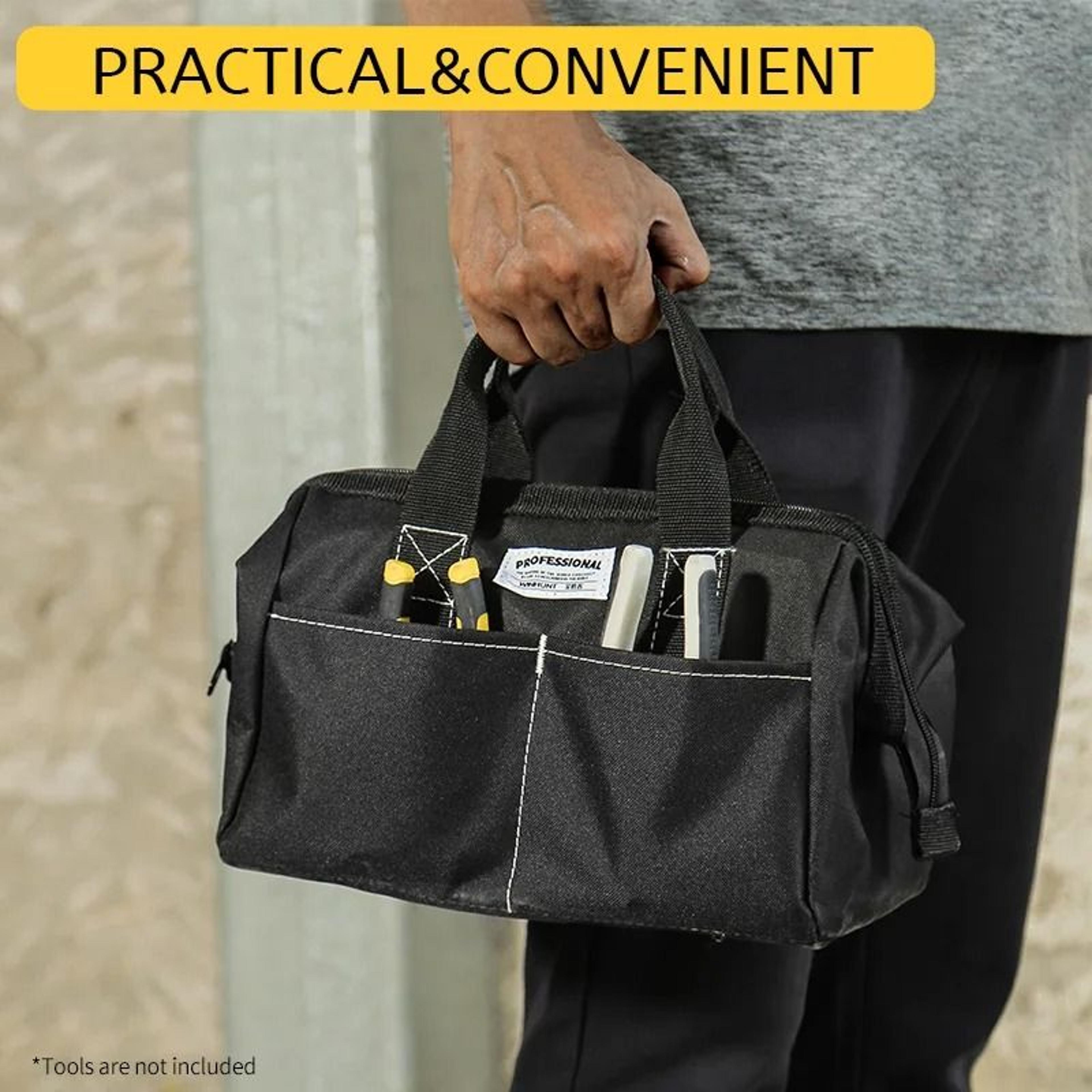 12 inch wide mouth tool organizer bag
