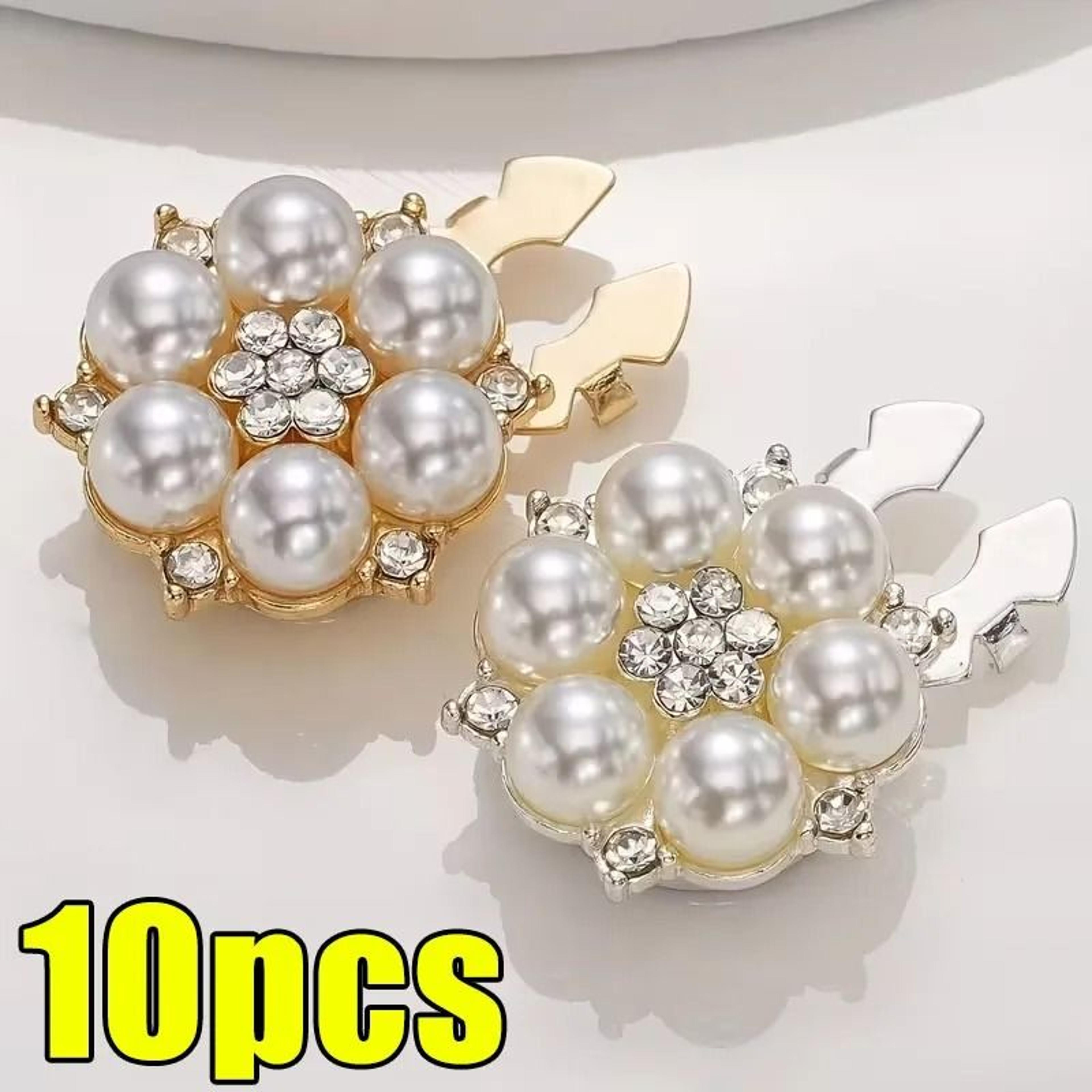 crystal pearl clip on button covers for shirts and coats