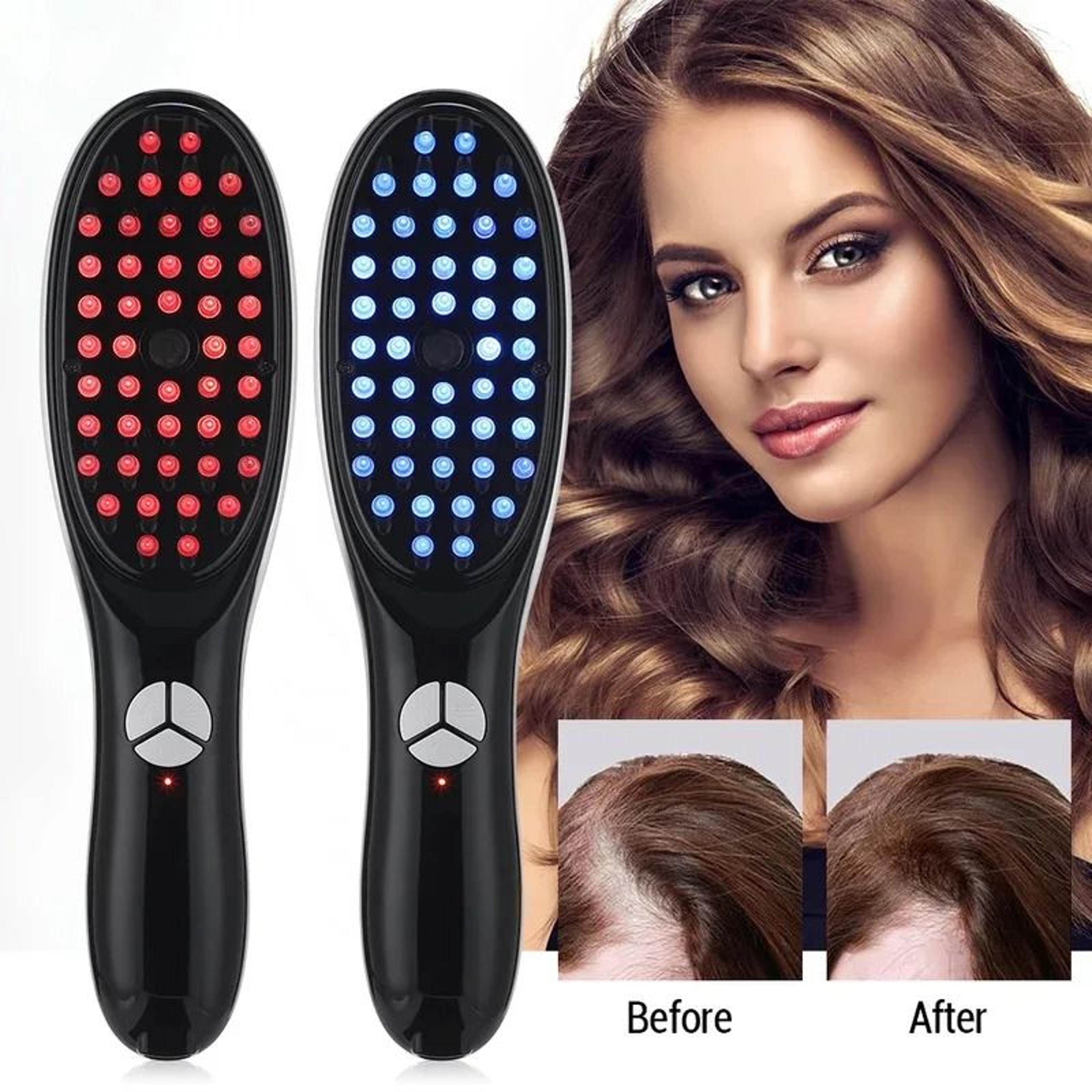 rechargeable led scalp massage hair care brush