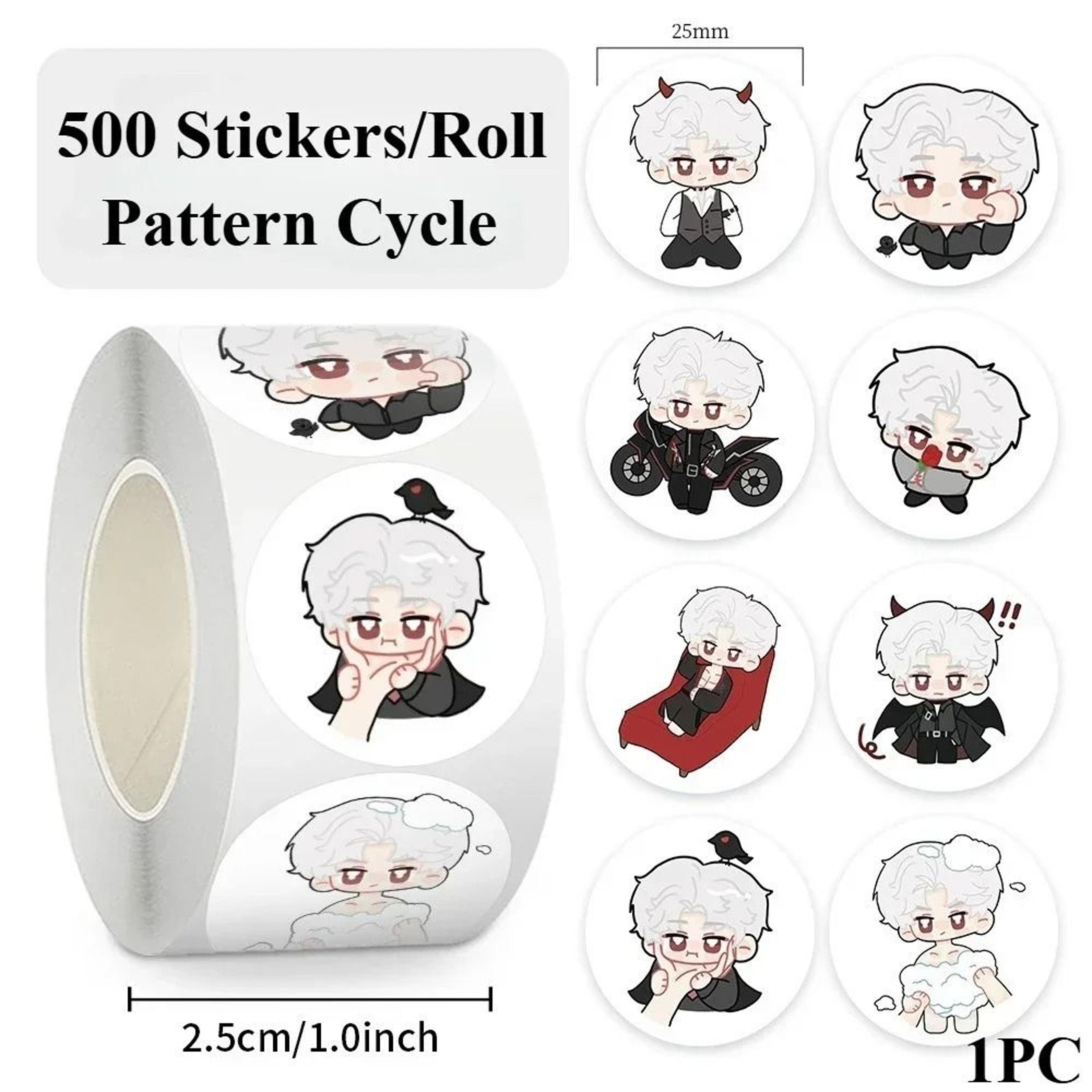 500 piece kawaii cartoon sticker roll set