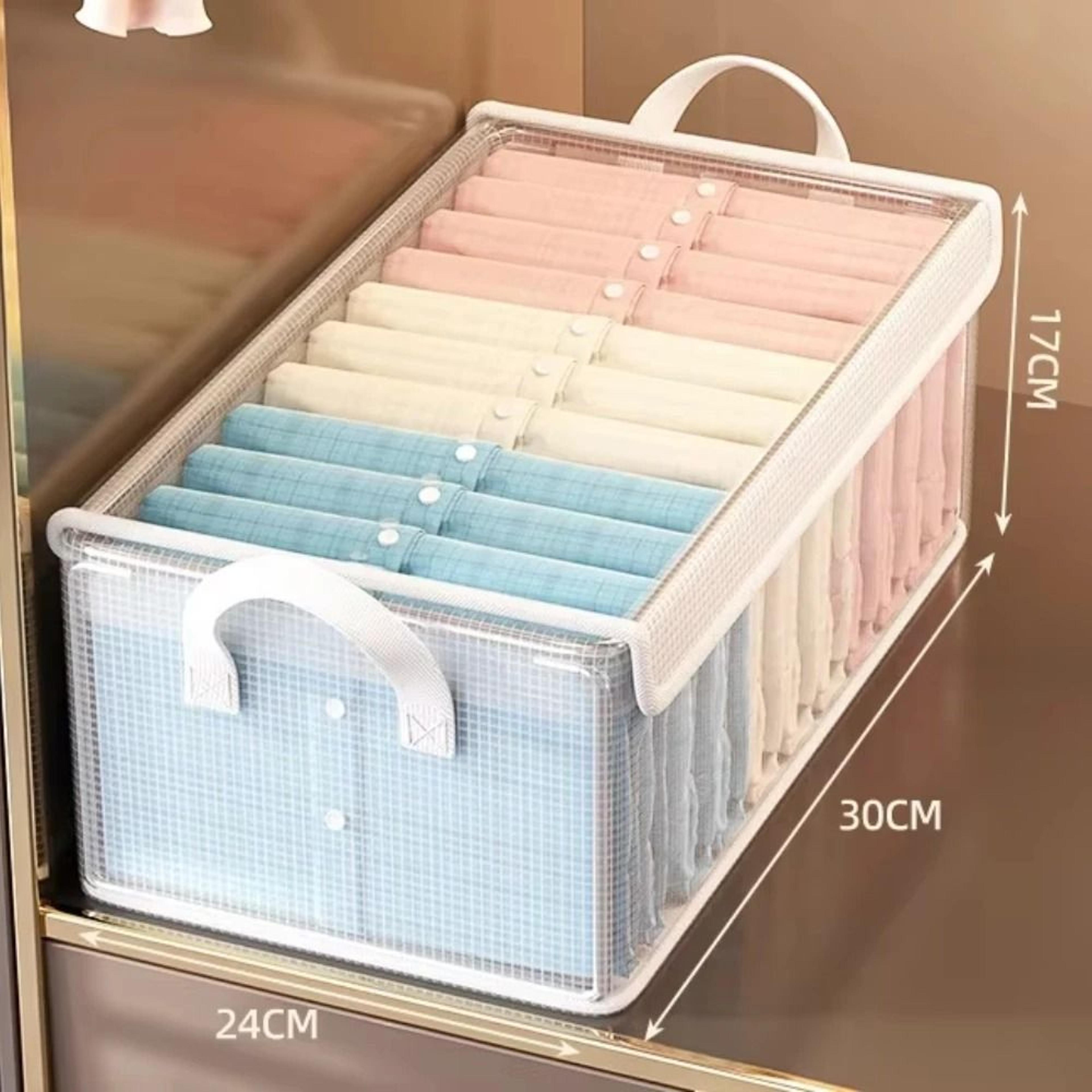 transparent foldable clothes storage organizer bin
