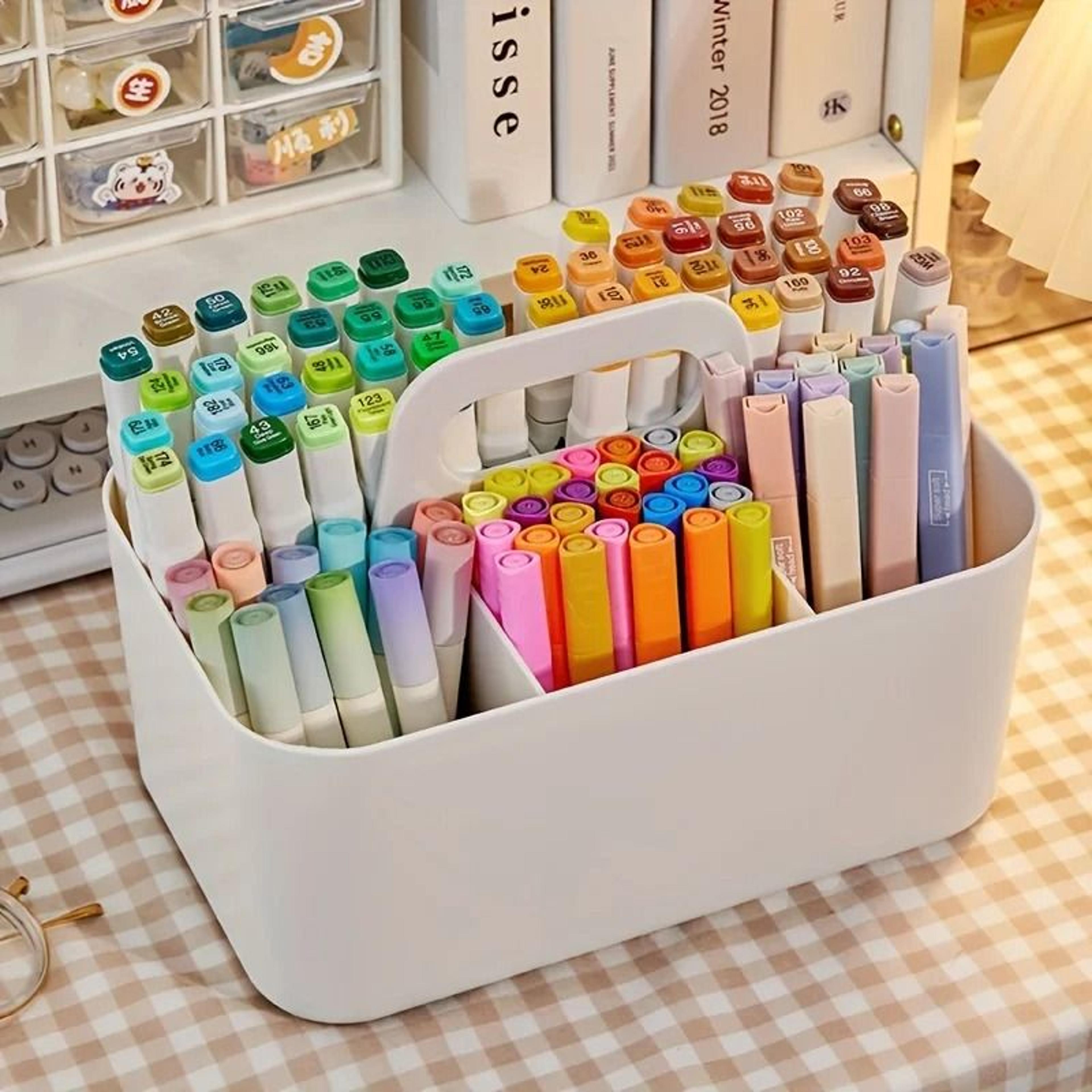 5 compartment portable desk organizer basket