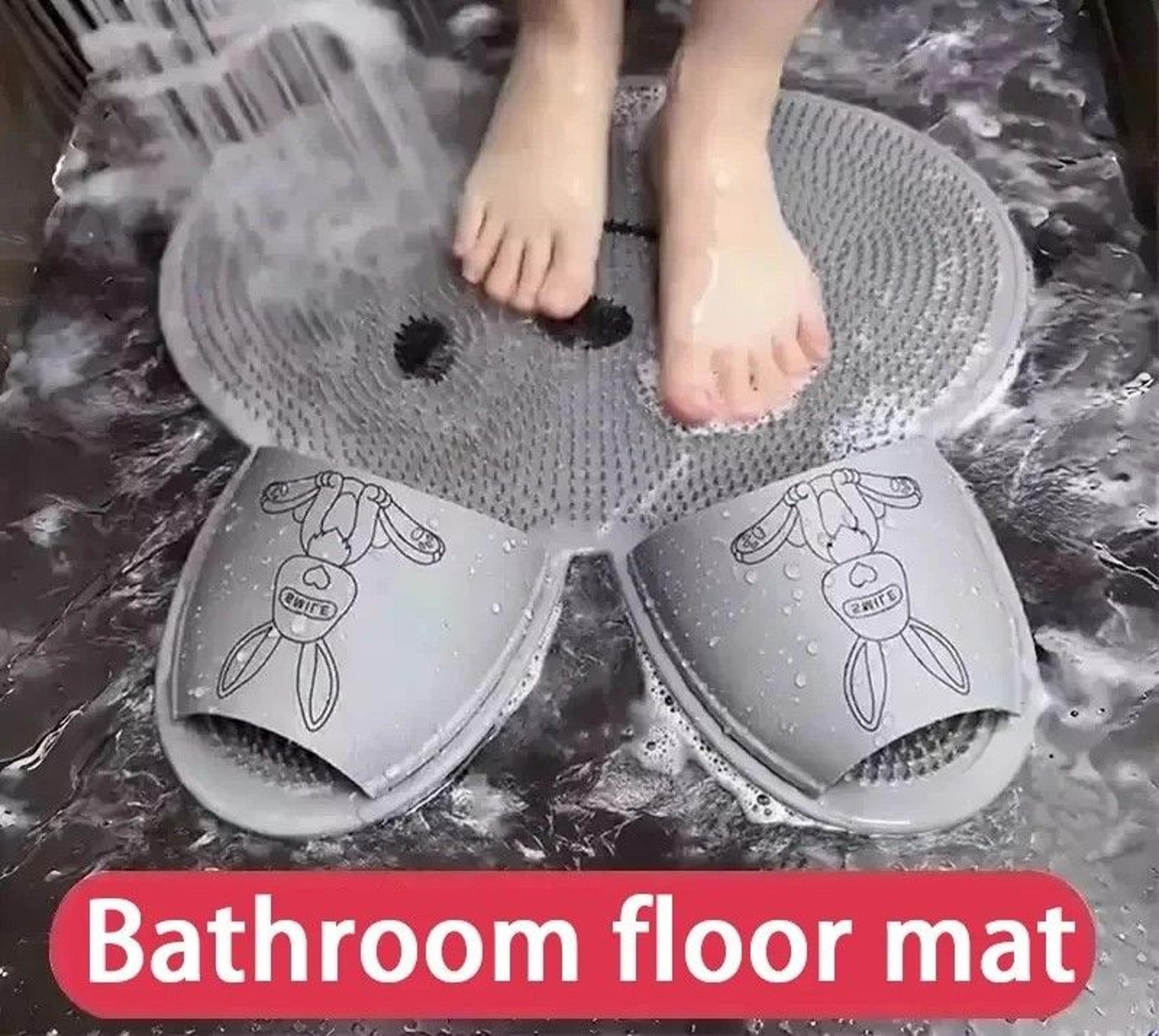 silicone foot scrubber shower mat non slip foot massage cleaning mat