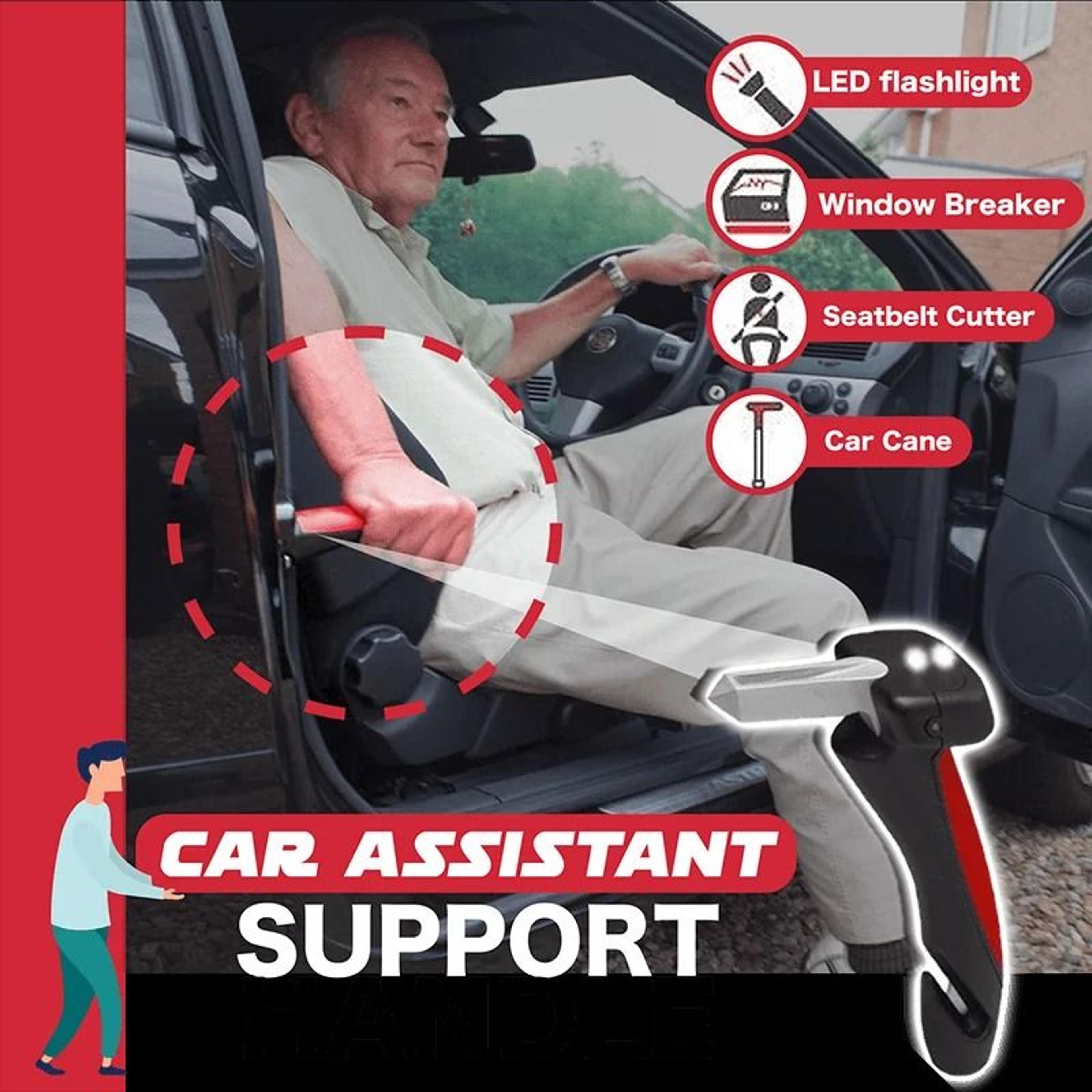 universal 4 in 1 car safety handle emergency escape hammer with led light