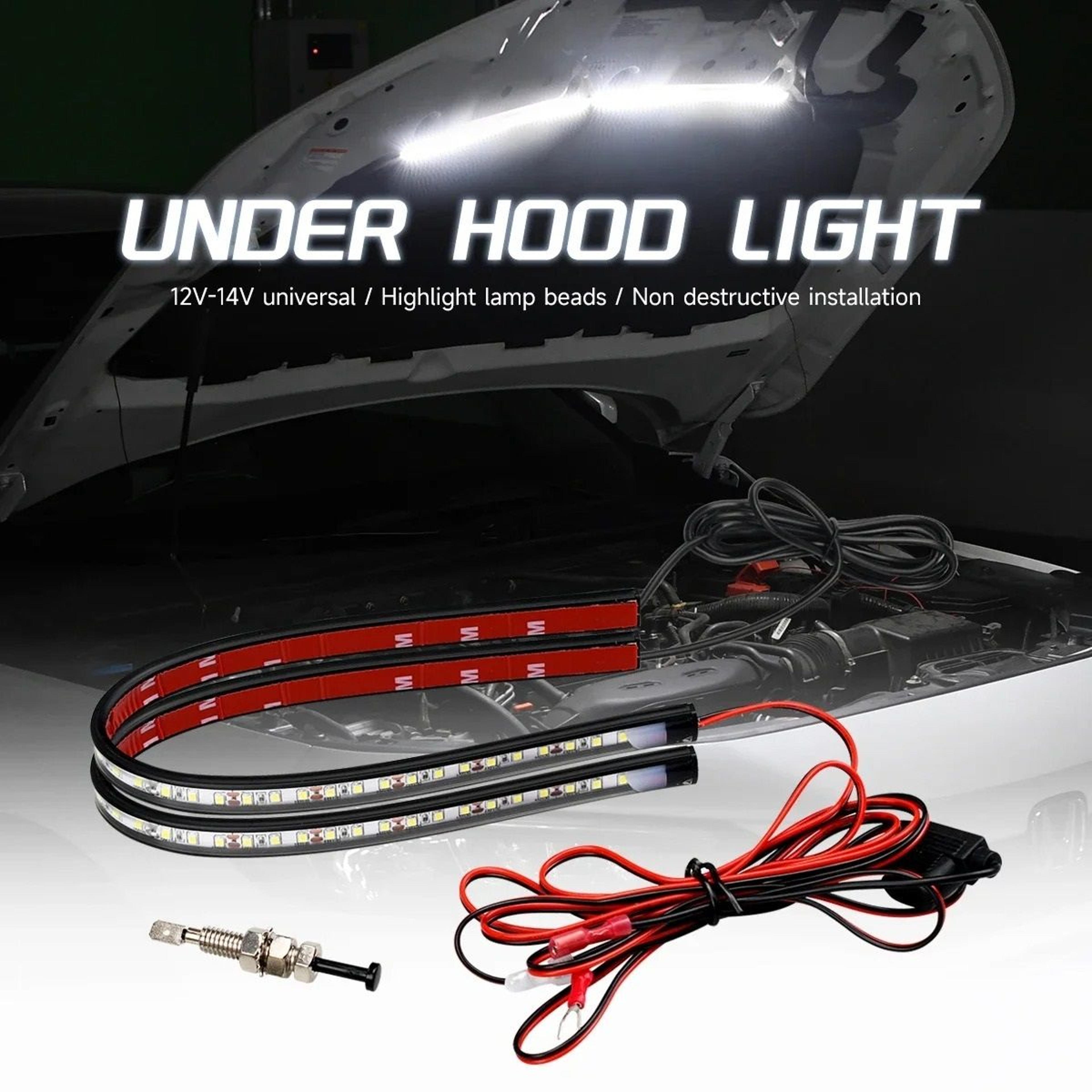 12v led car hood maintenance light engine bay work light strip