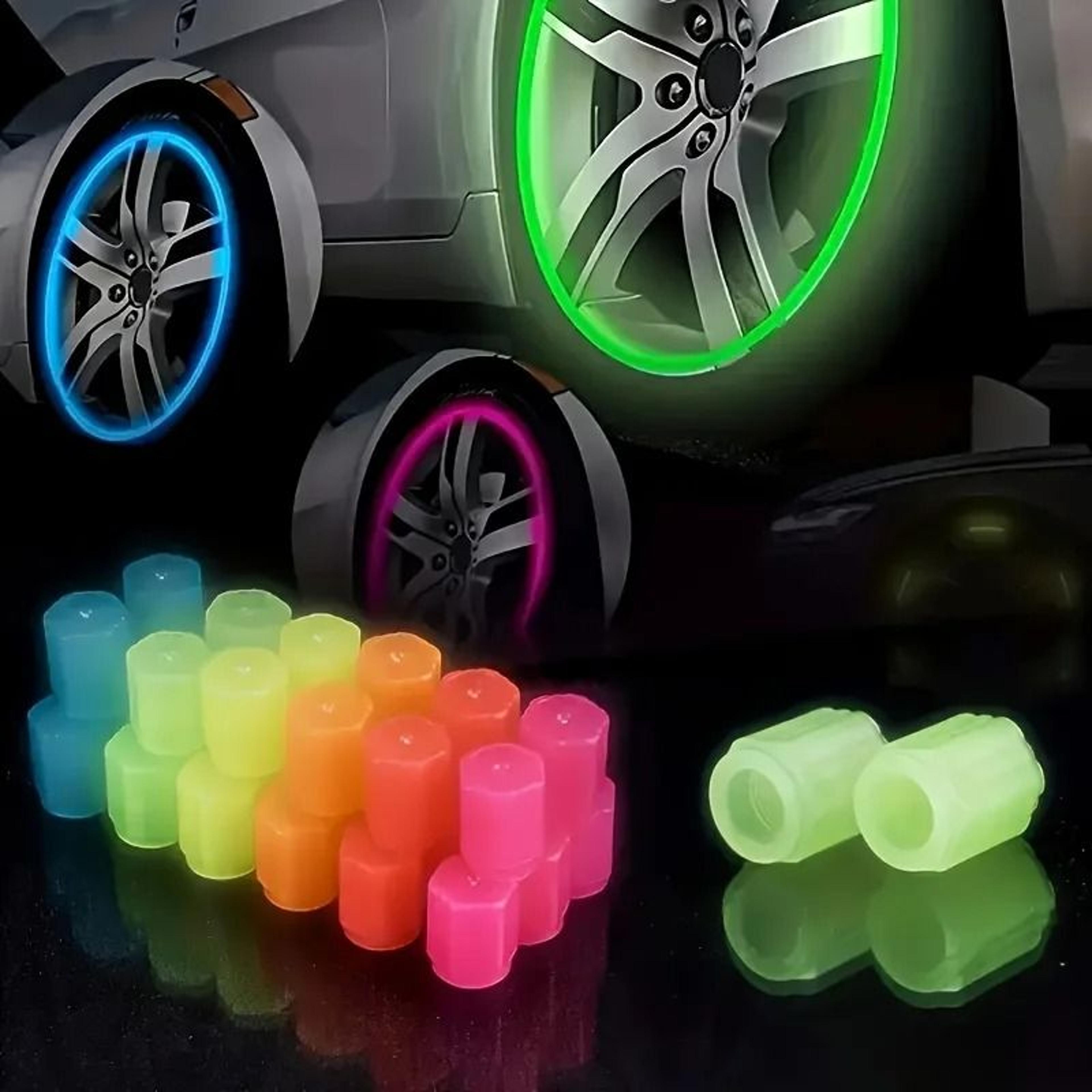 glow in the dark hexagonal tire valve stem caps for cars motorcycles and bicycles