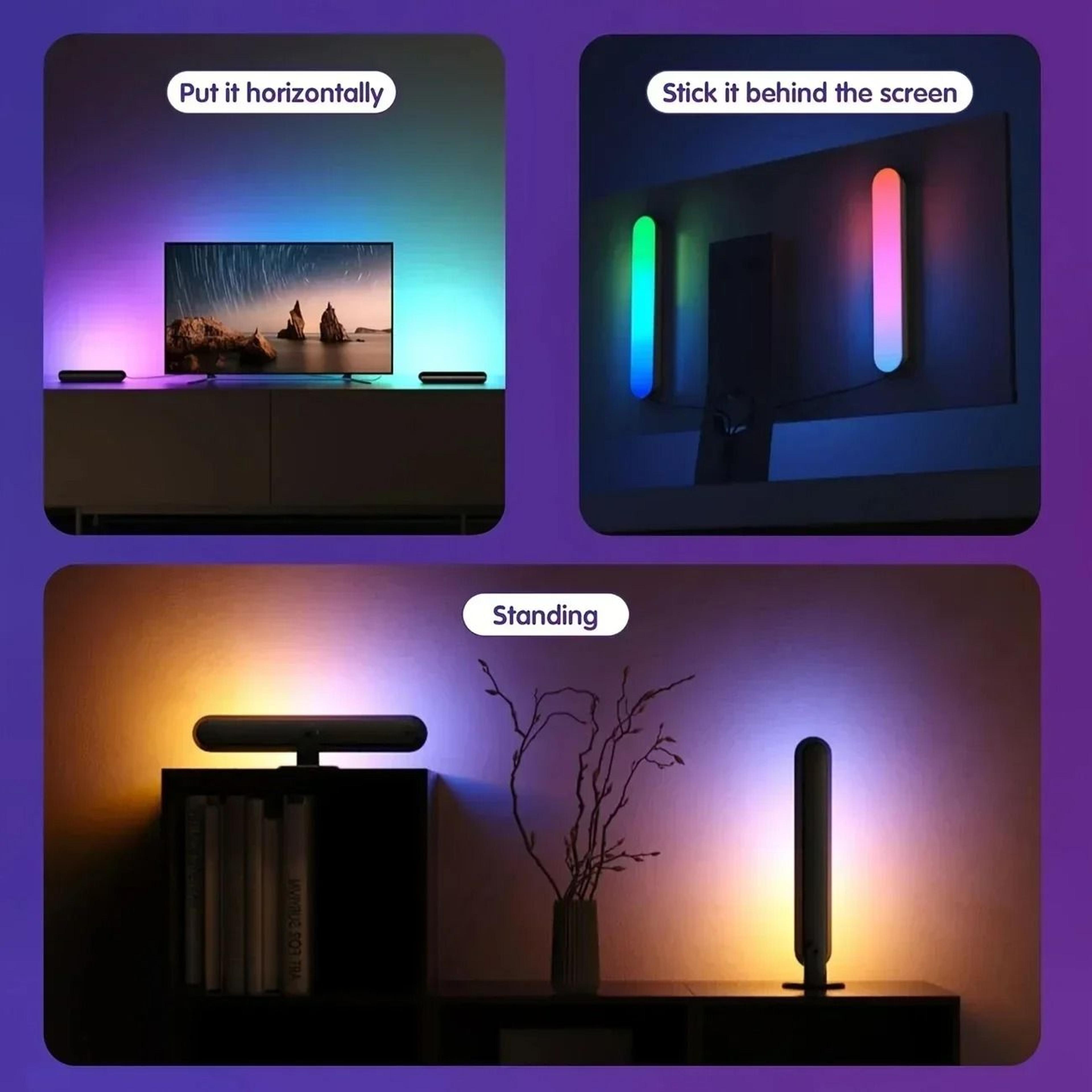 rgb pickup music rhythm light usb rechargeable sound activated led desktop light bar