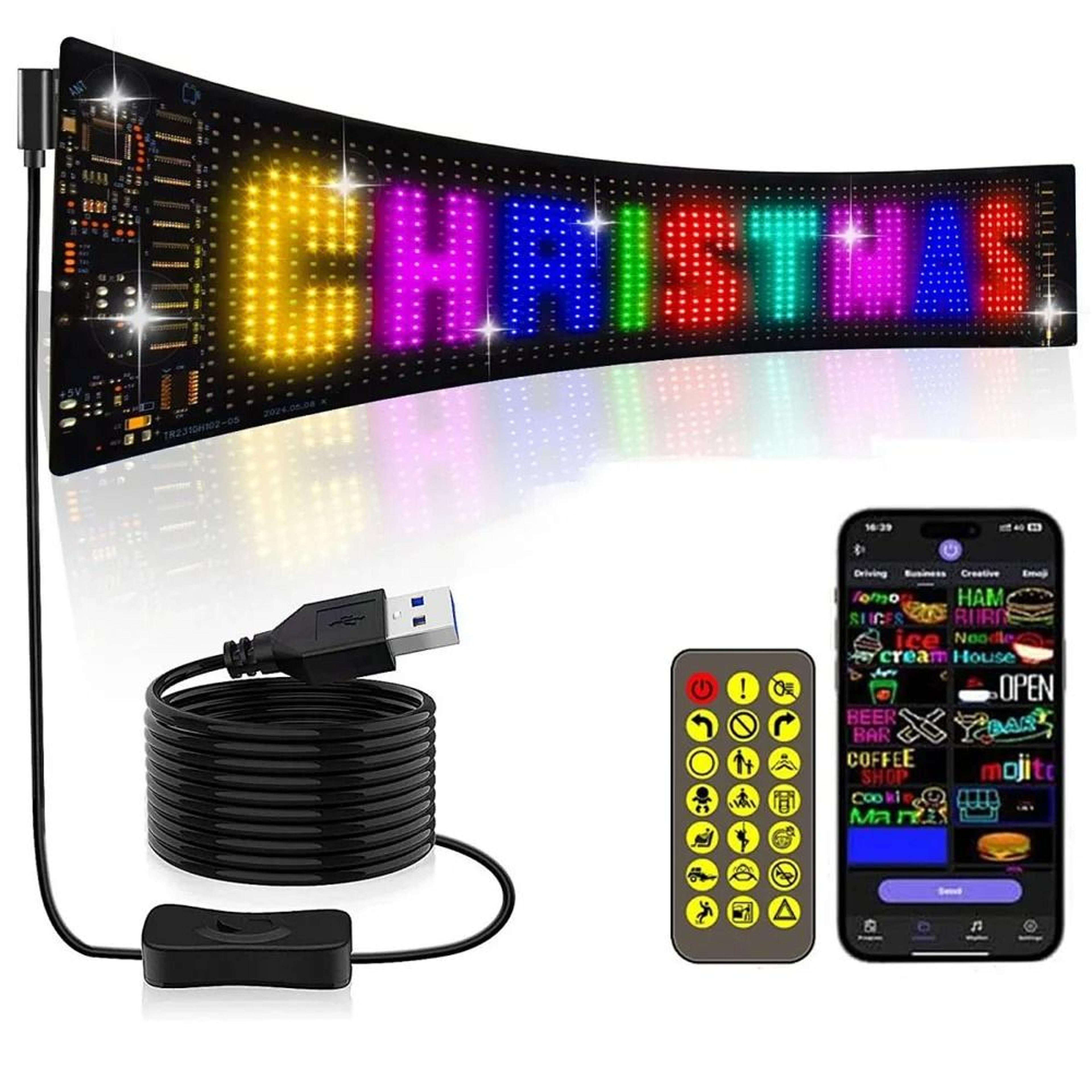 programmable led scrolling sign bluetooth app controlled full color display board