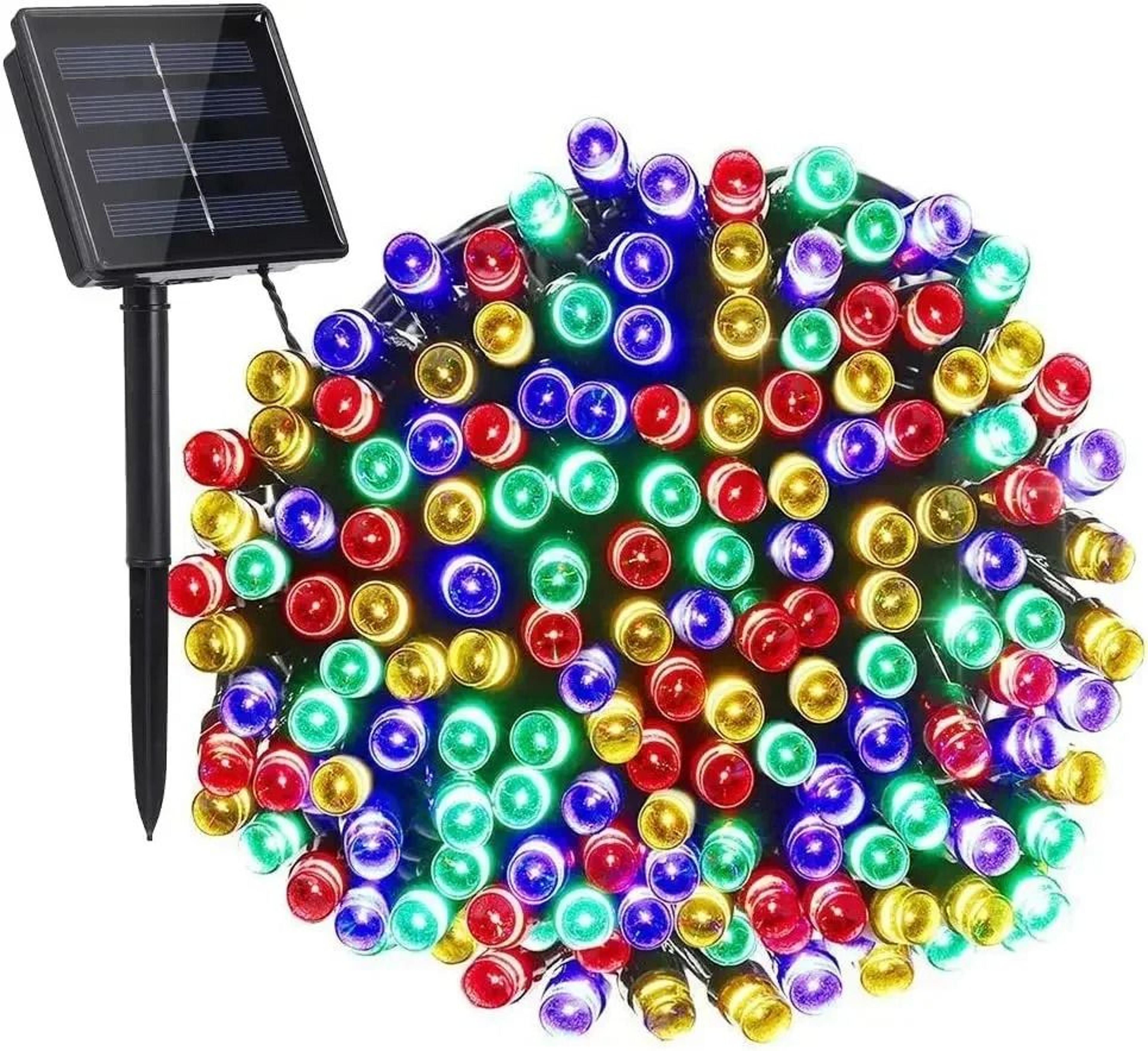 8 color solar led string lights waterproof outdoor fairy garland for garden & holiday decor