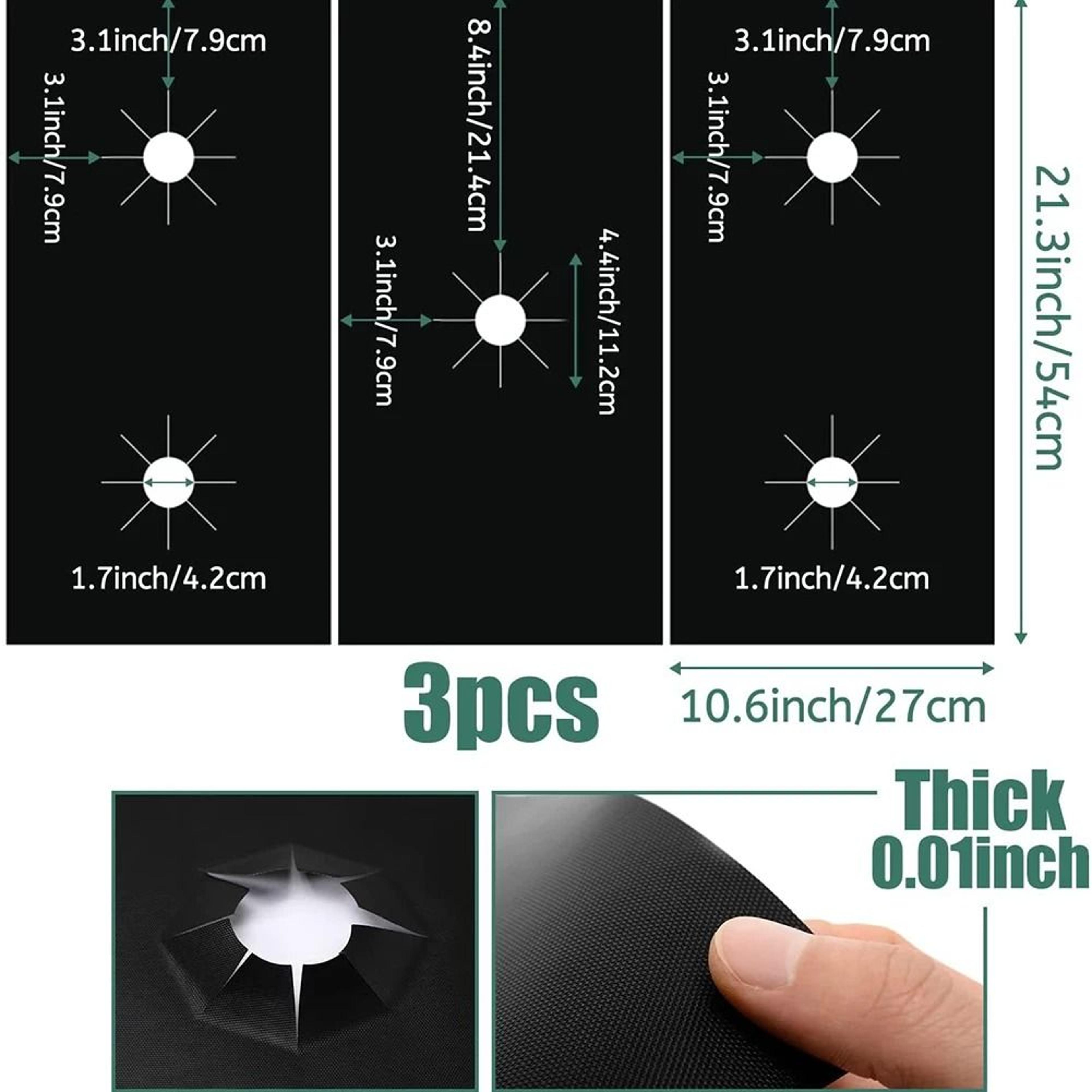 5-hole gas stove burner protector pad, reusable non-stick cooktop liner for easy kitchen cleaning