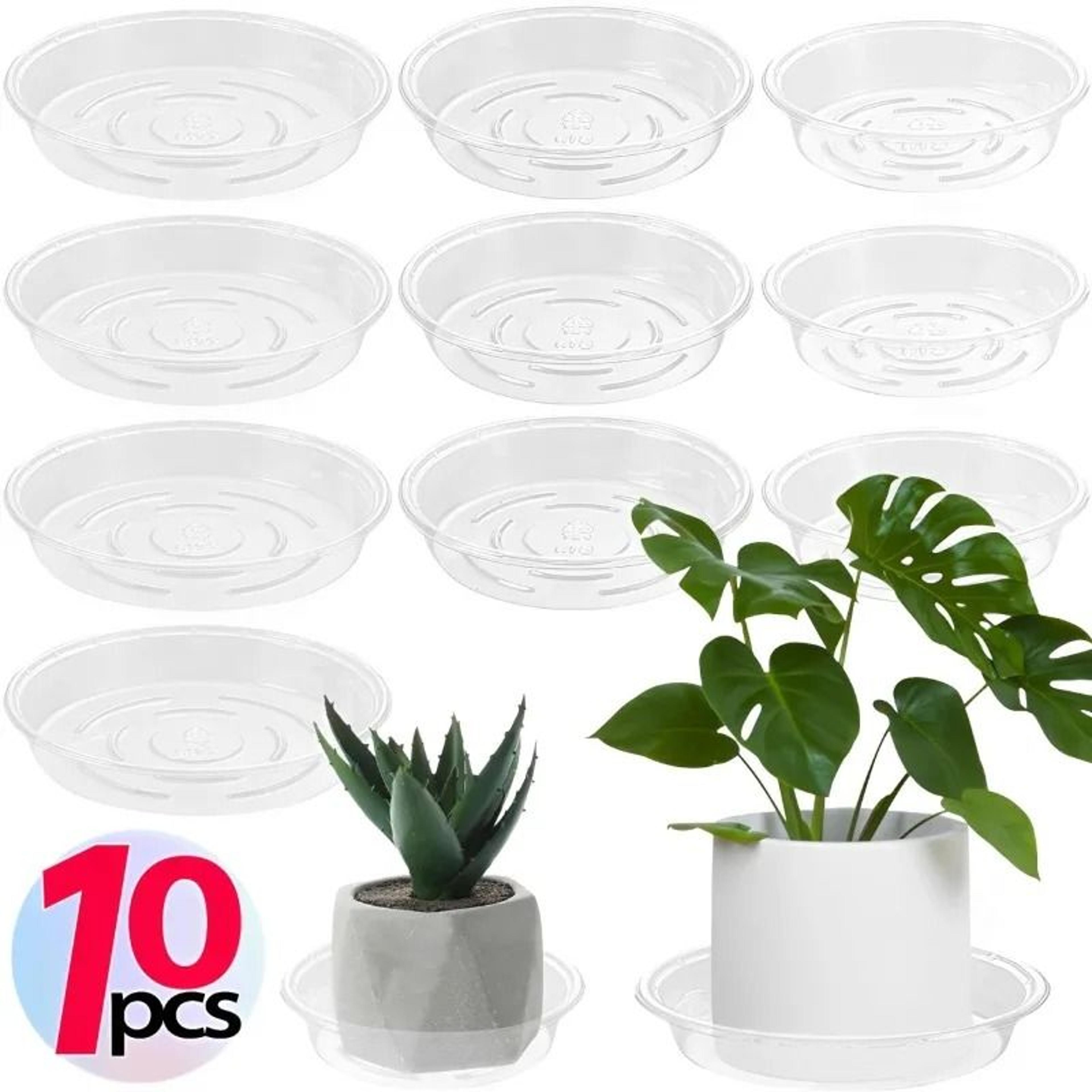 10pcs clear plant saucer drip trays round plastic flower pot base for indoor outdoor plants