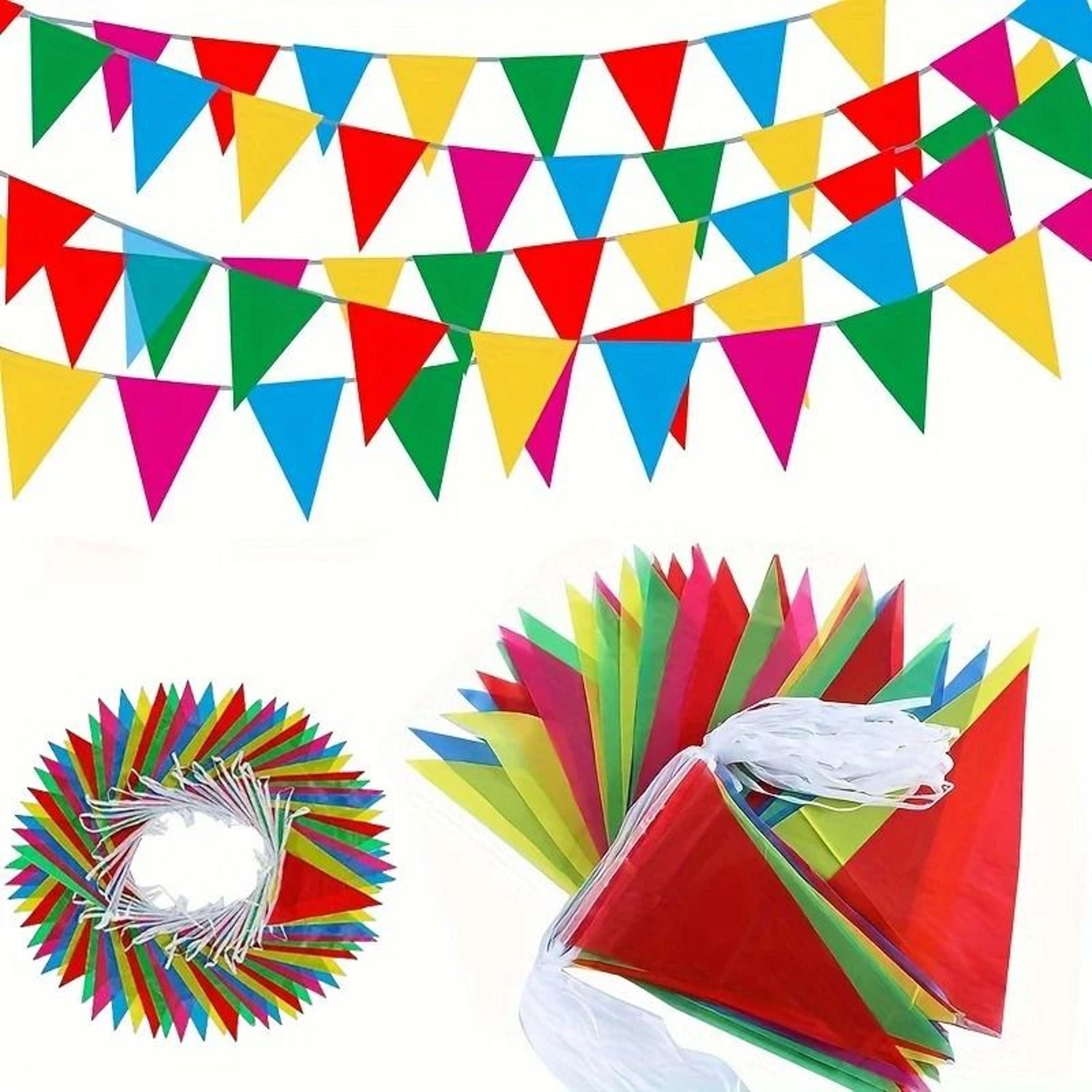 multicolor triangle flag bunting banner for parties, events, garden & outdoor decor