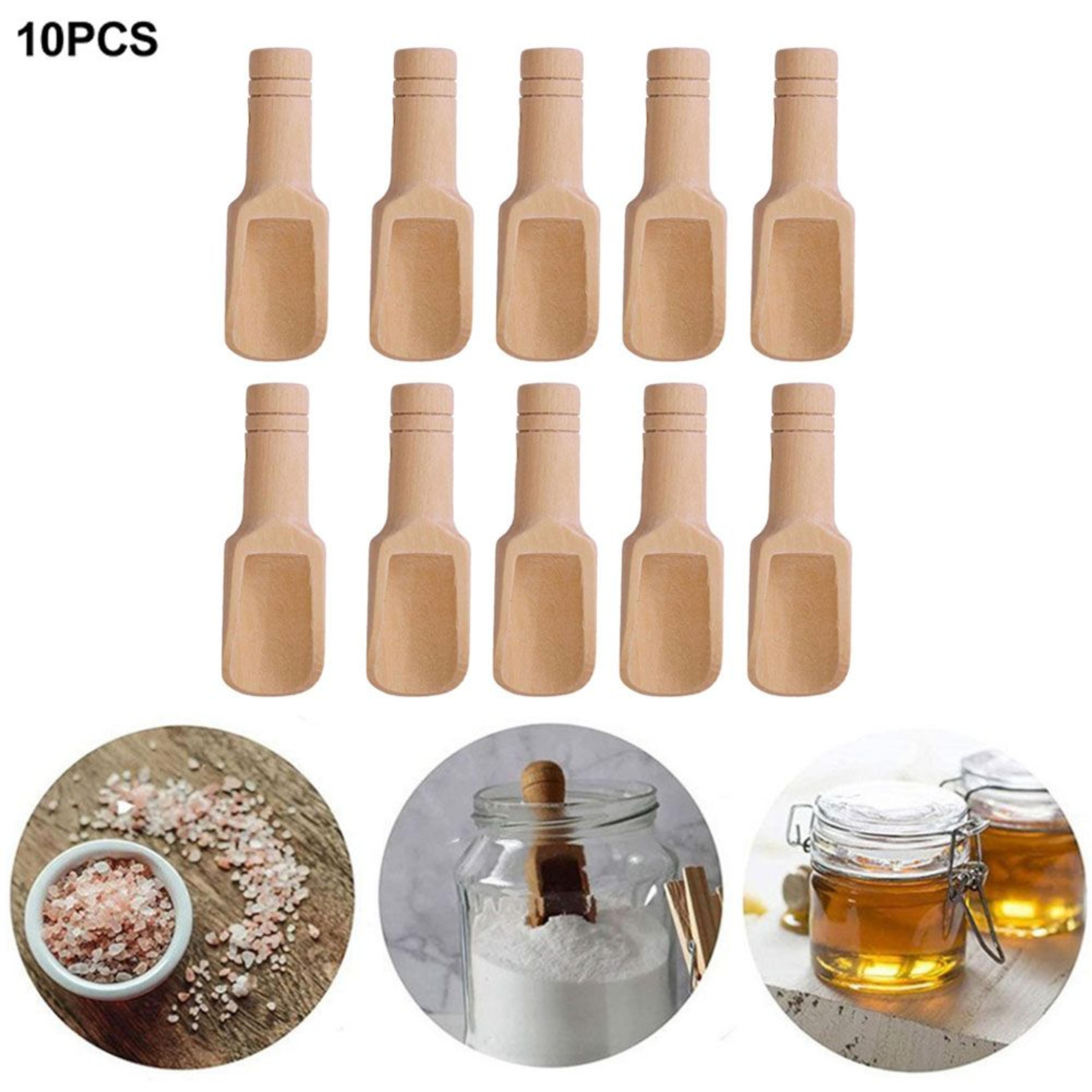 10 piece mini wooden scoop set for kitchen use