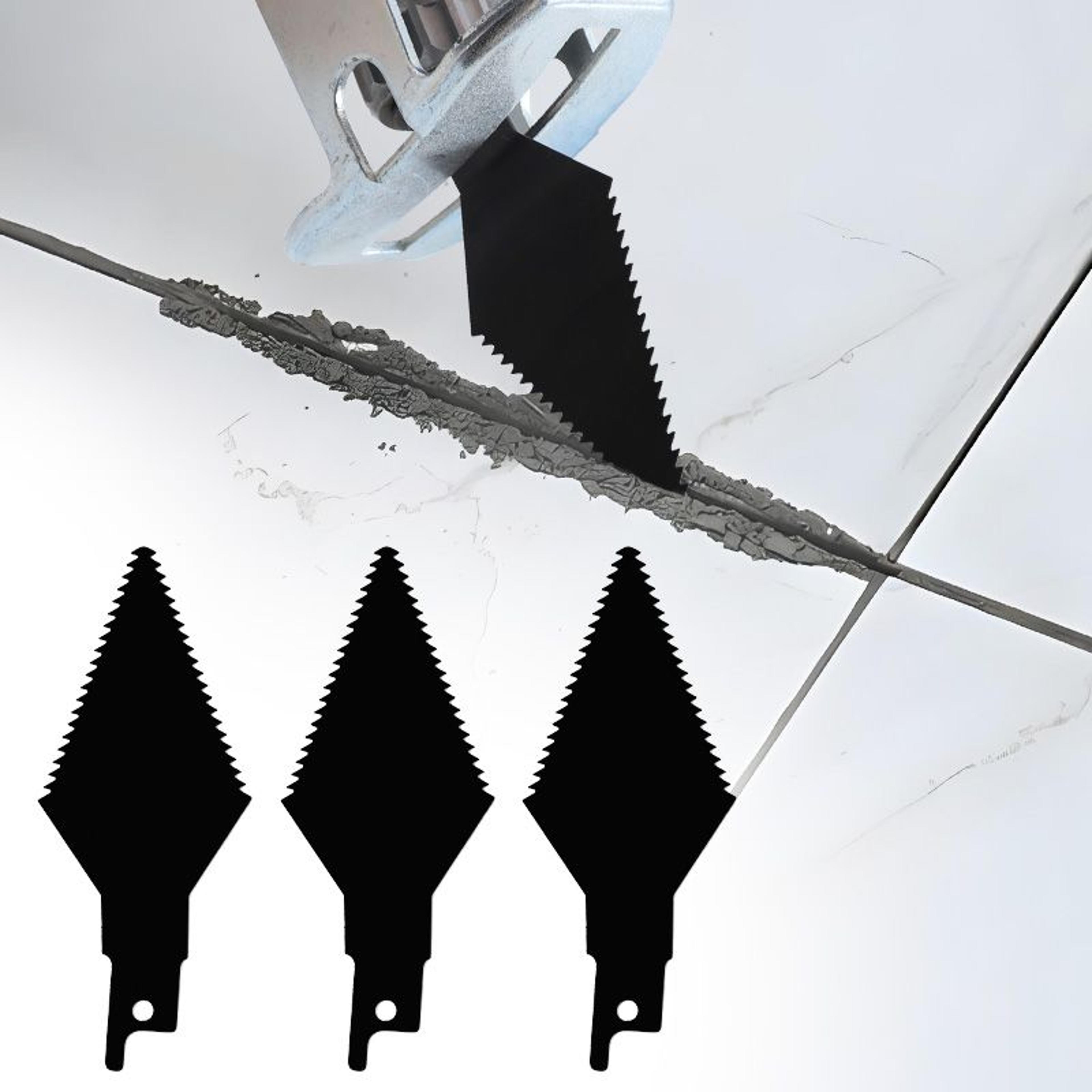 high carbon steel reciprocating saw grout remover tool blades for tile joint cleaning