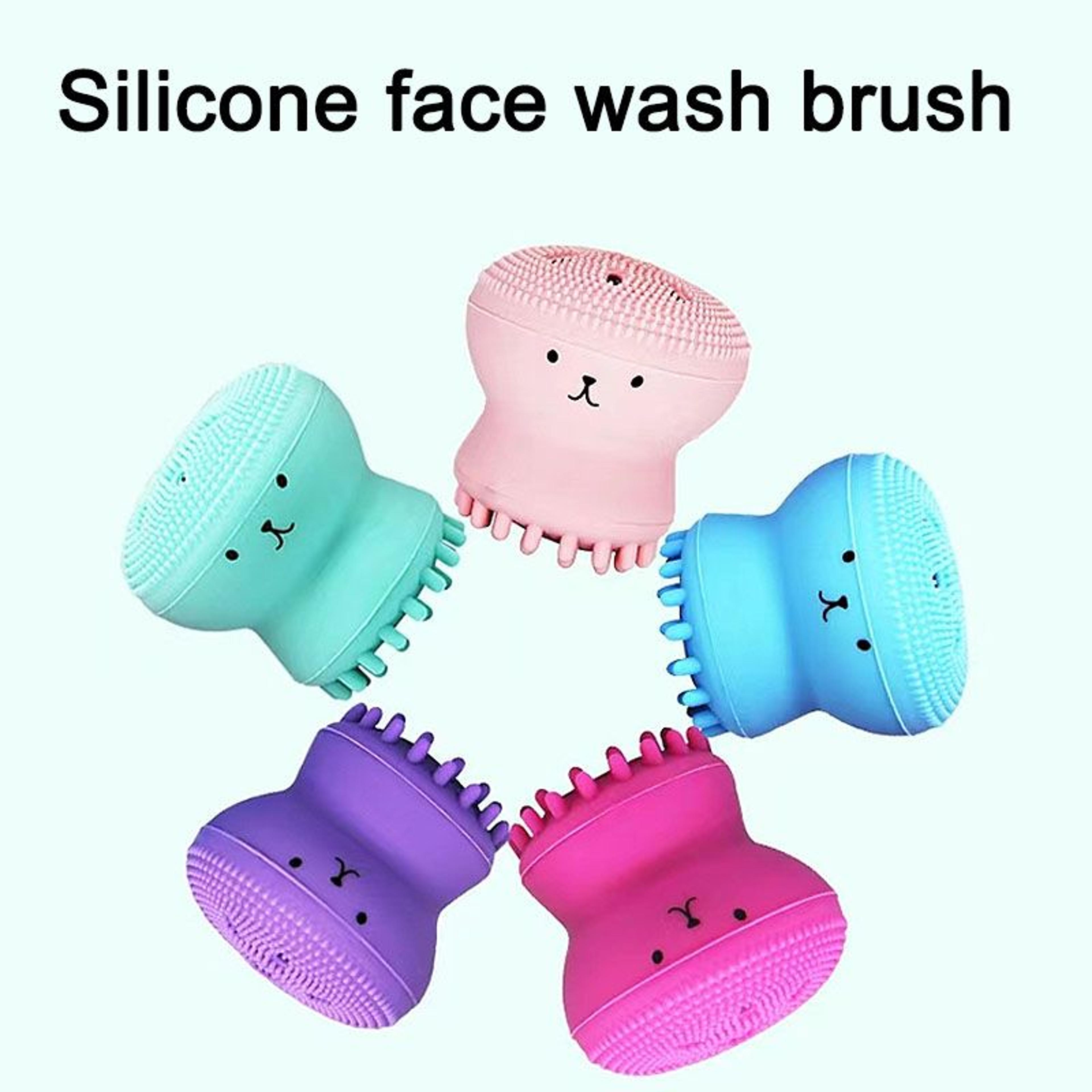 manual silicone facial cleansing brush and exfoliator pore cleaner