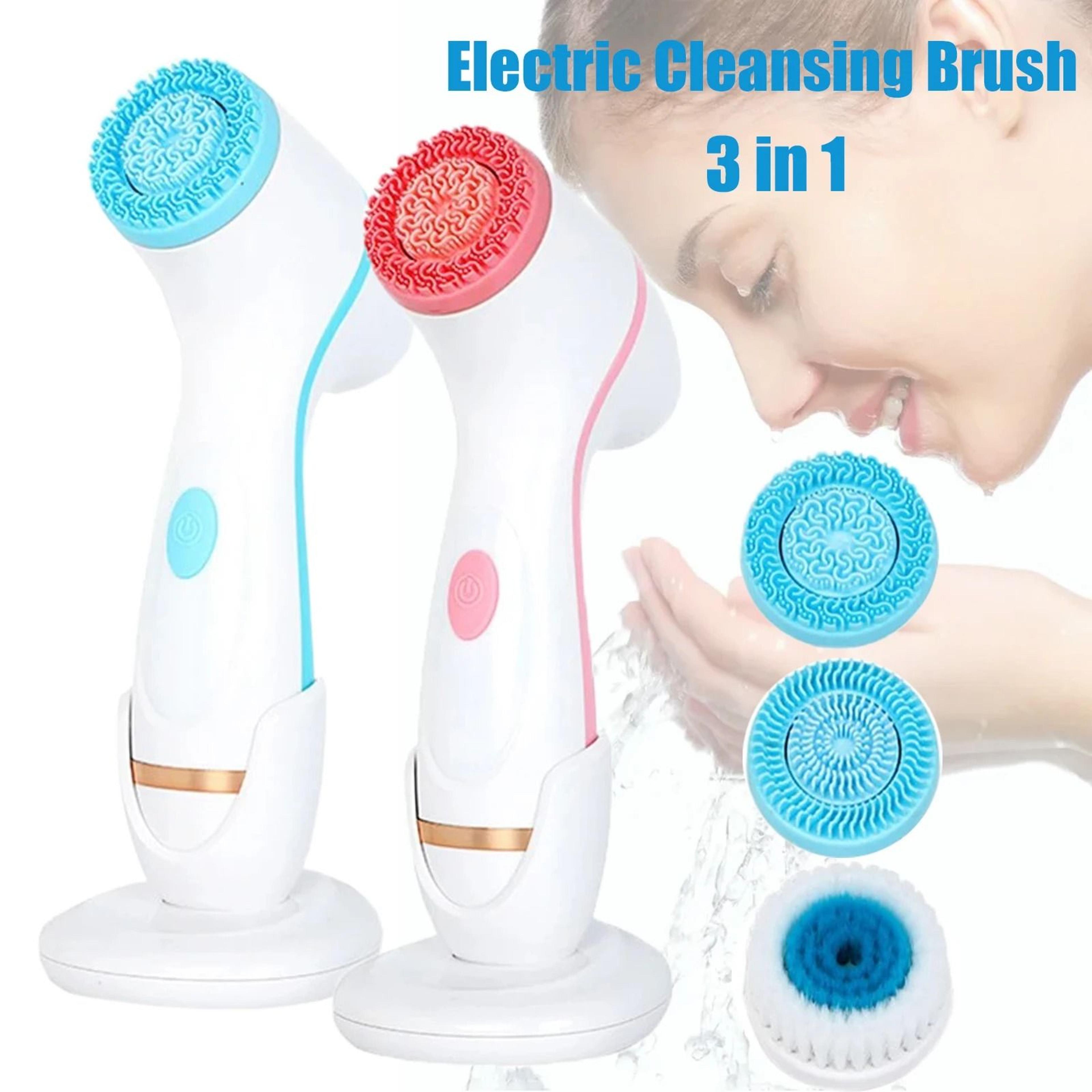 3 in 1 electric facial cleansing brush and sonic face massager set