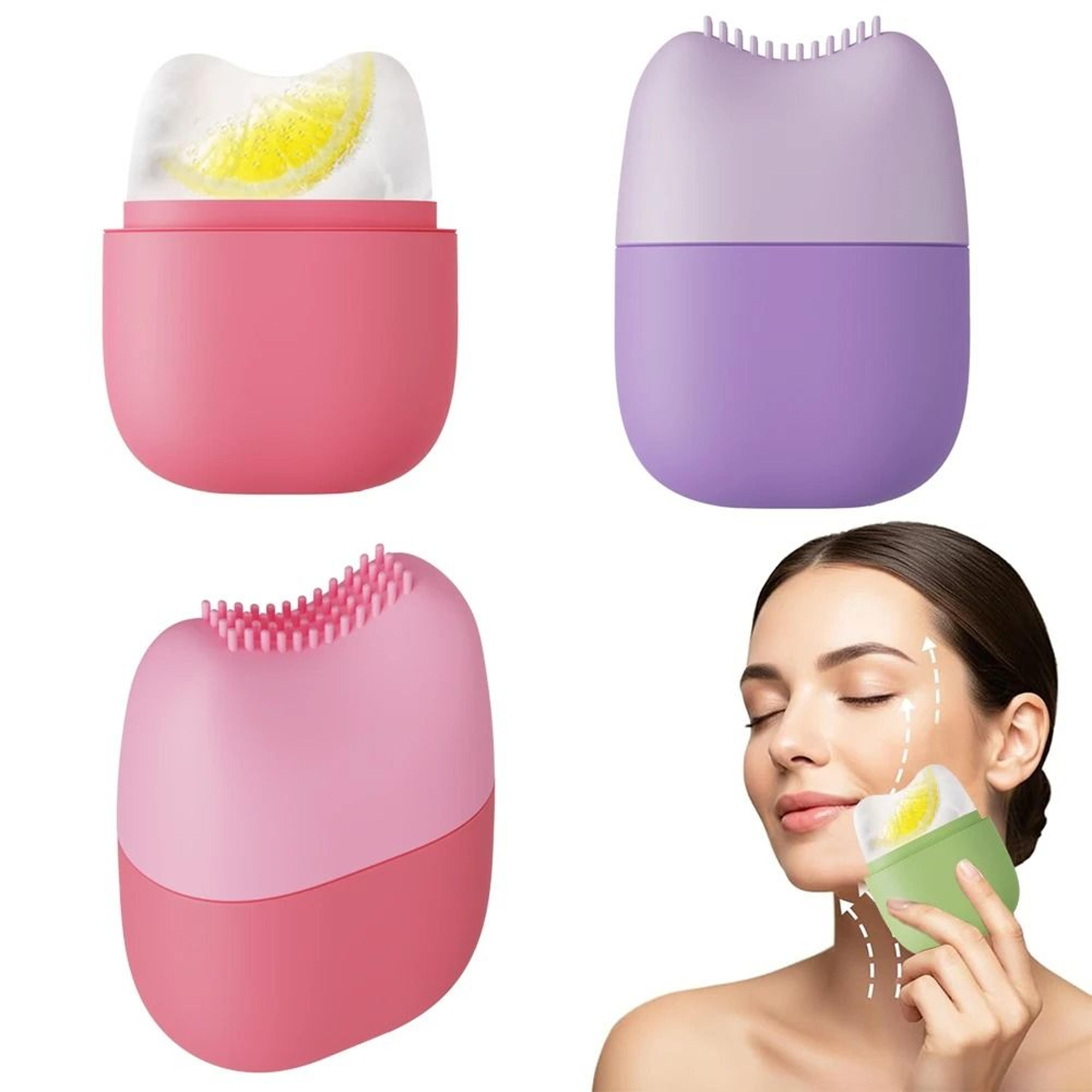ergonomic silicone face and eye ice roller massager