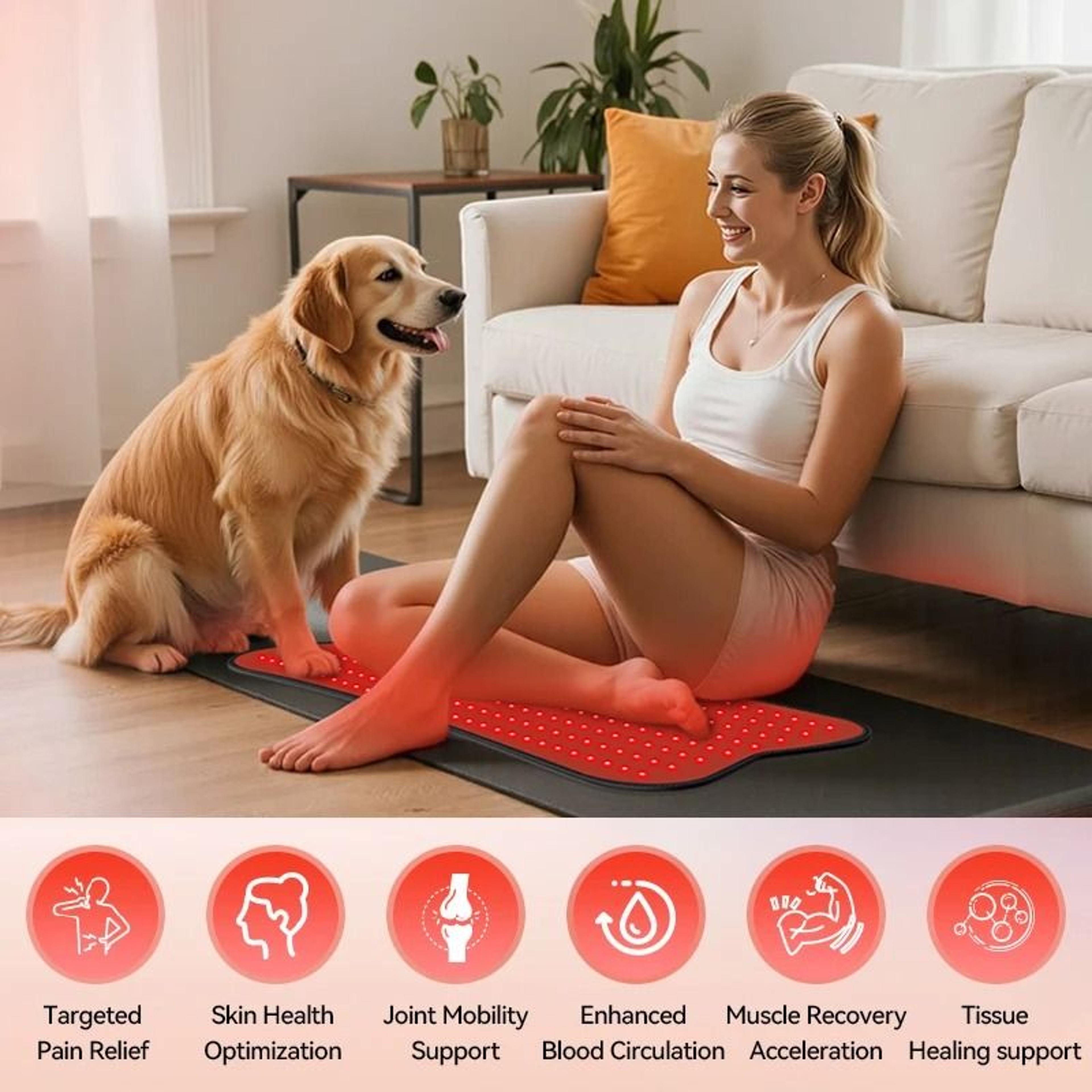portable red light therapy heating pad and muscle relief belt