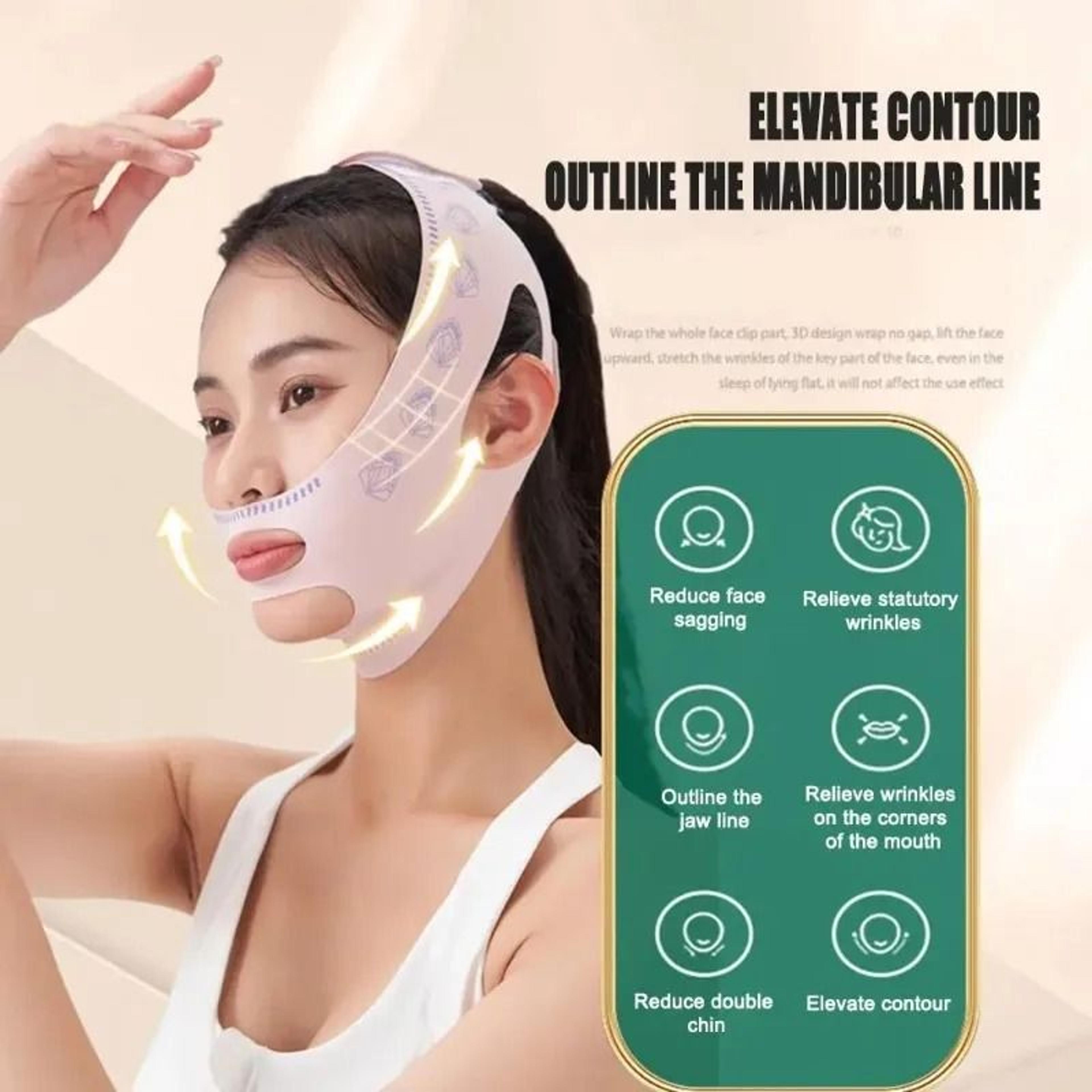 full contouring face lift support mask and chin slimming bandage