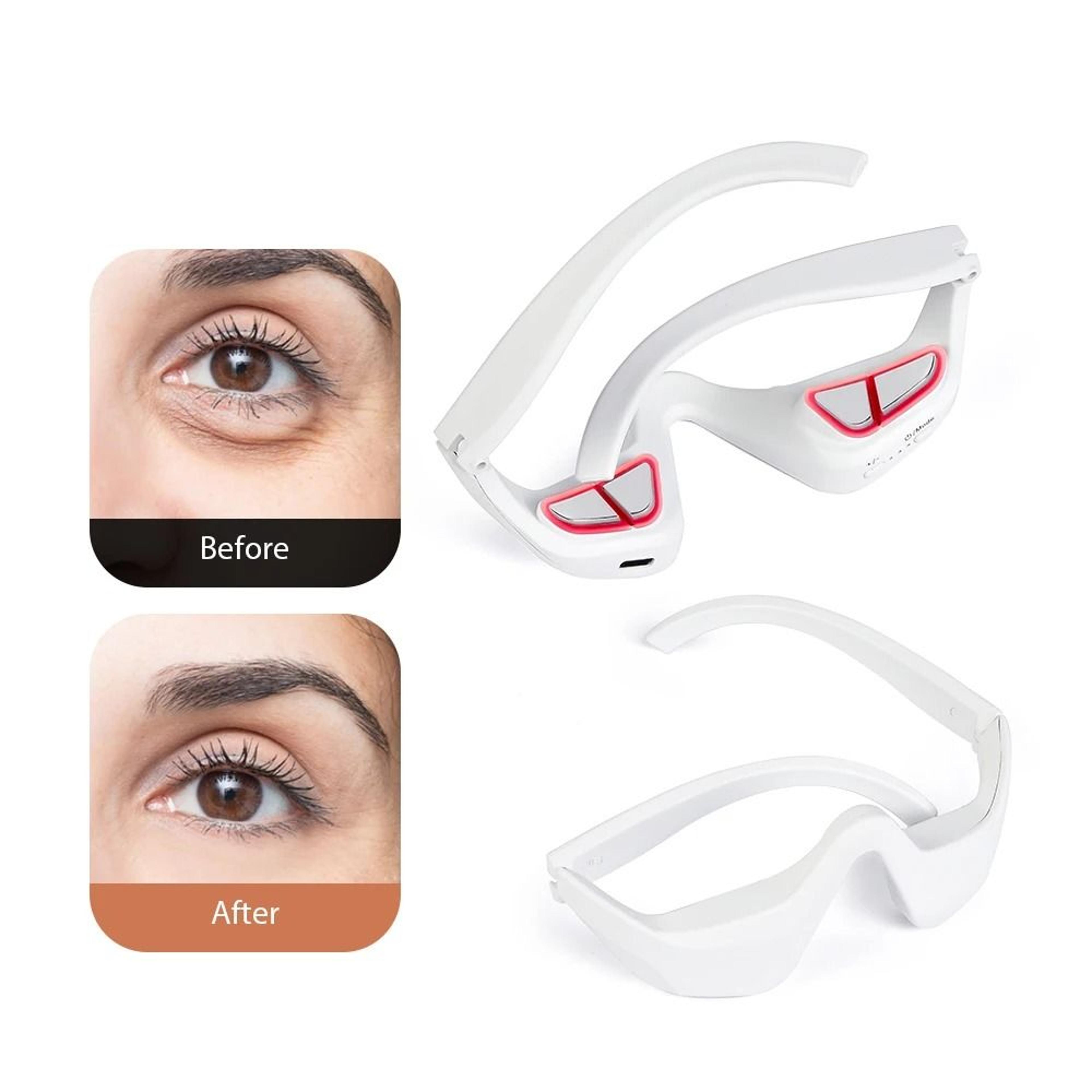 microcurrent anti-aging eye massager glasses and radiance infusion device