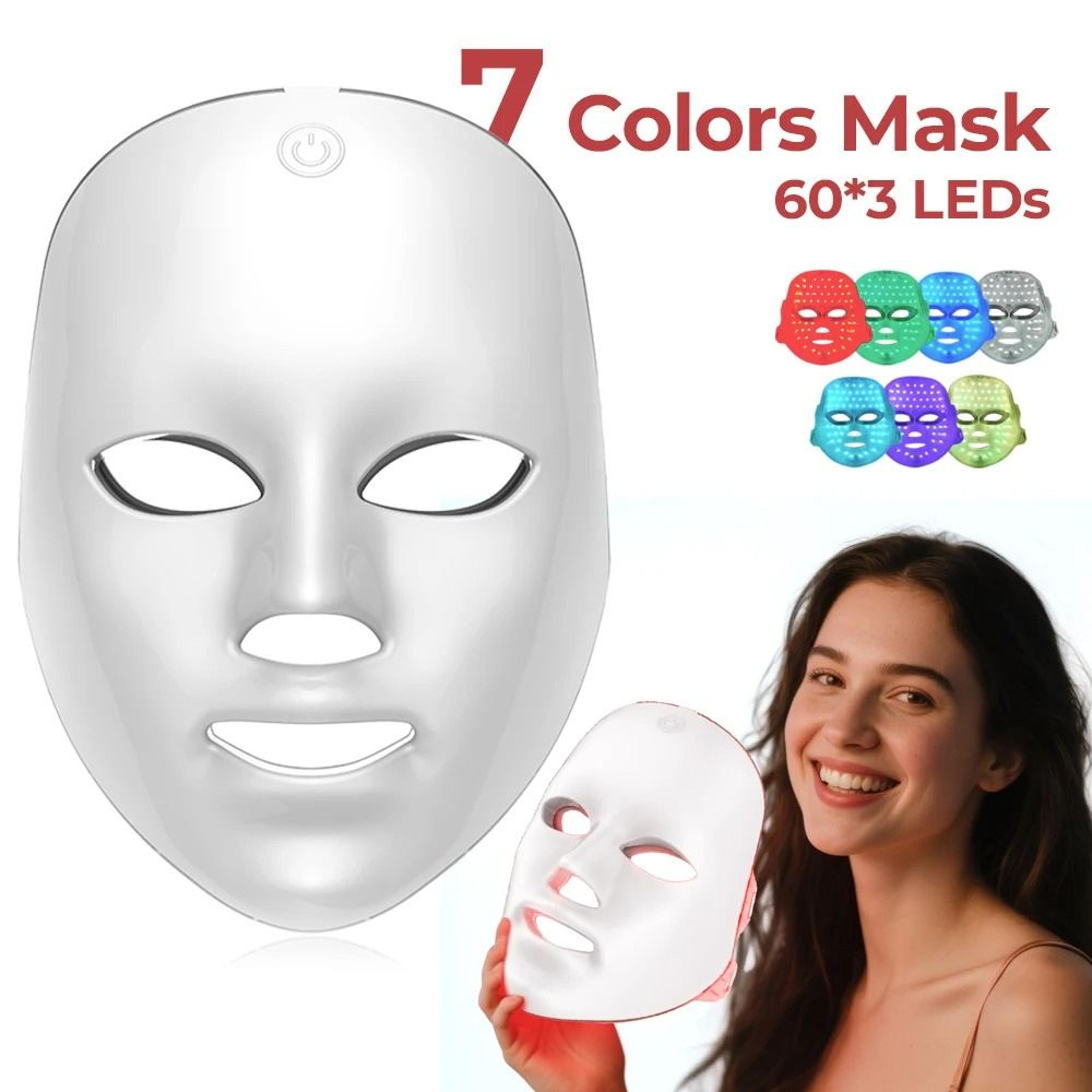 multi spectrum seven color photon facial beauty mask and neck care system