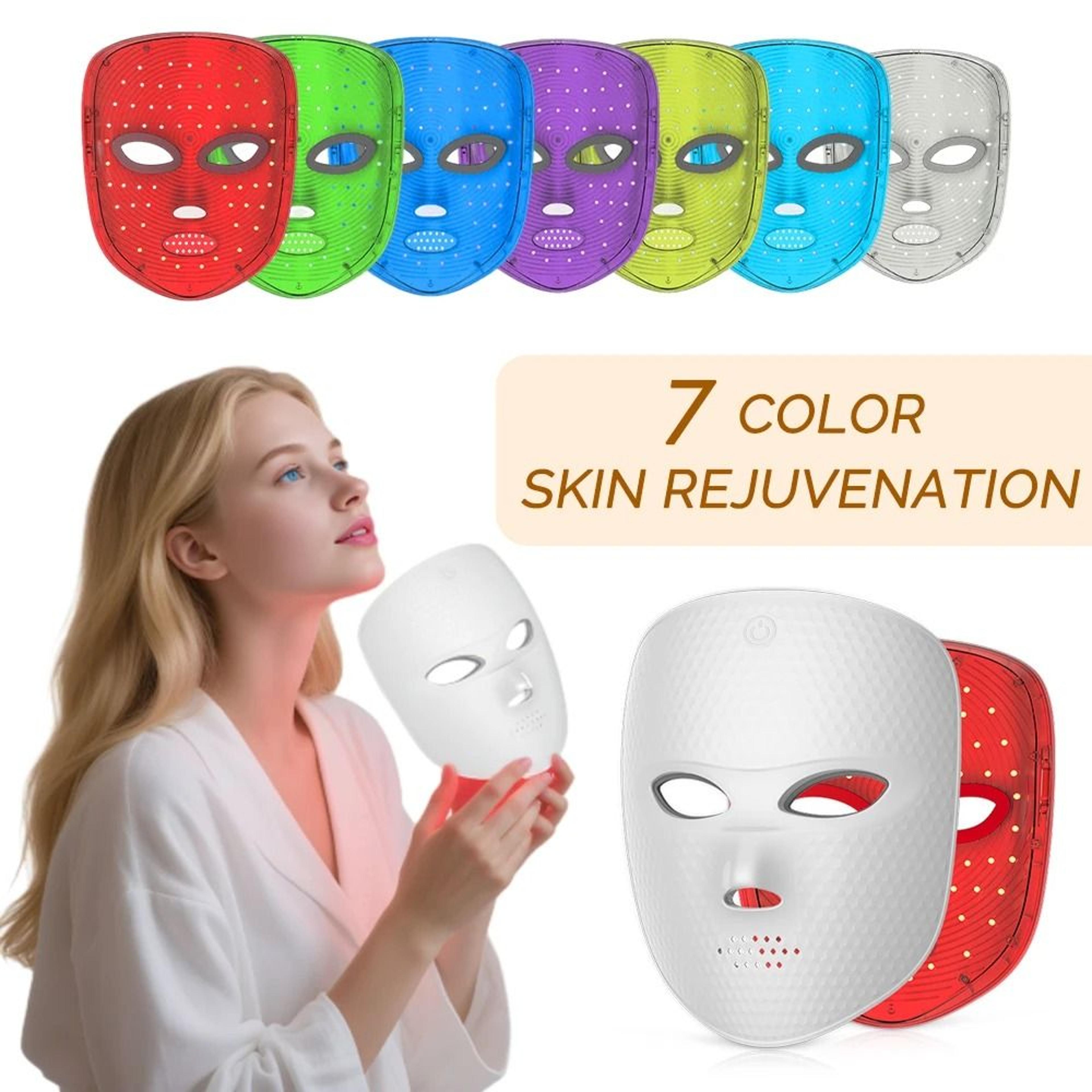 wireless multi spectrum seven color photon facial rejuvenation and spa mask