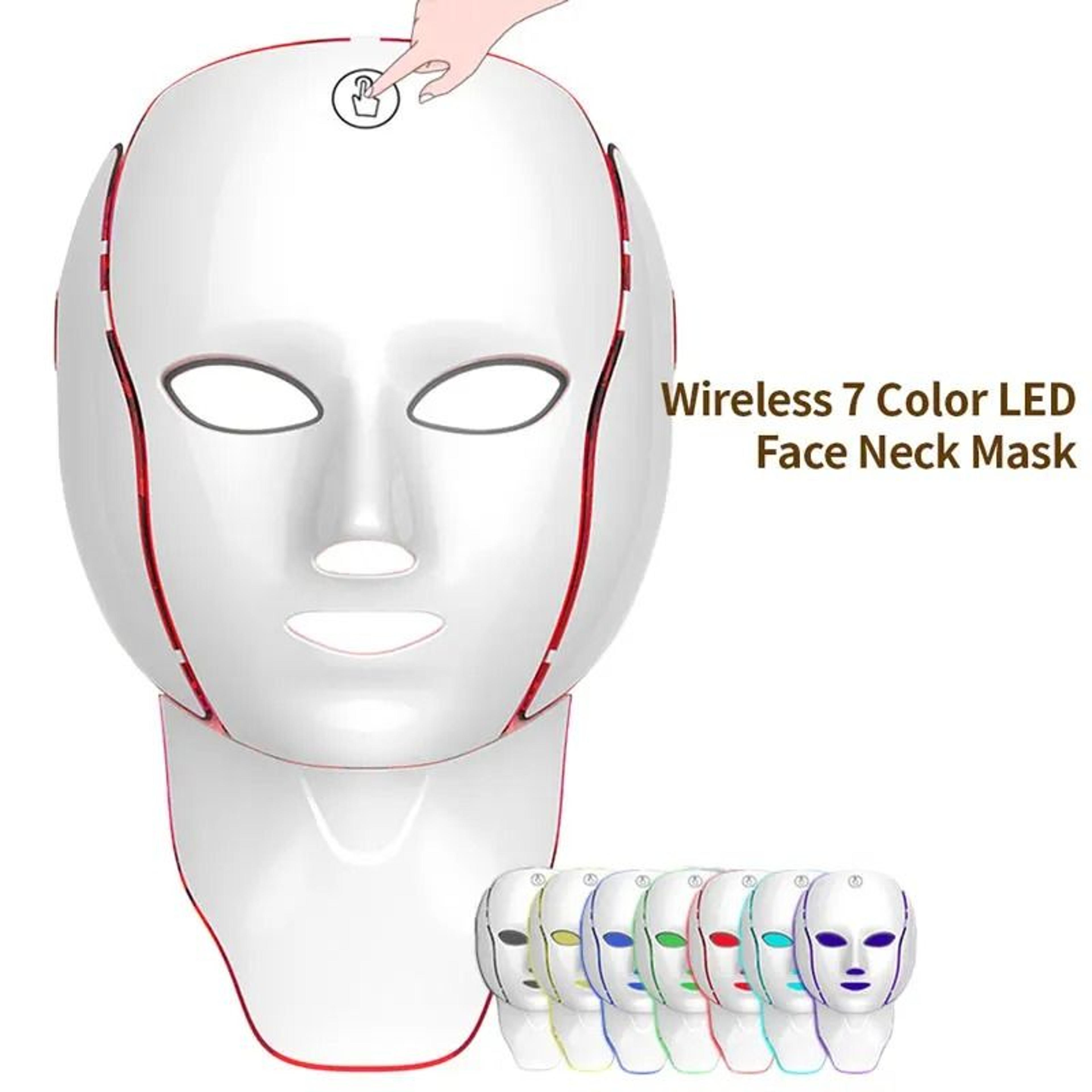 rechargeable seven color led photon face mask and skin rejuvenation system
