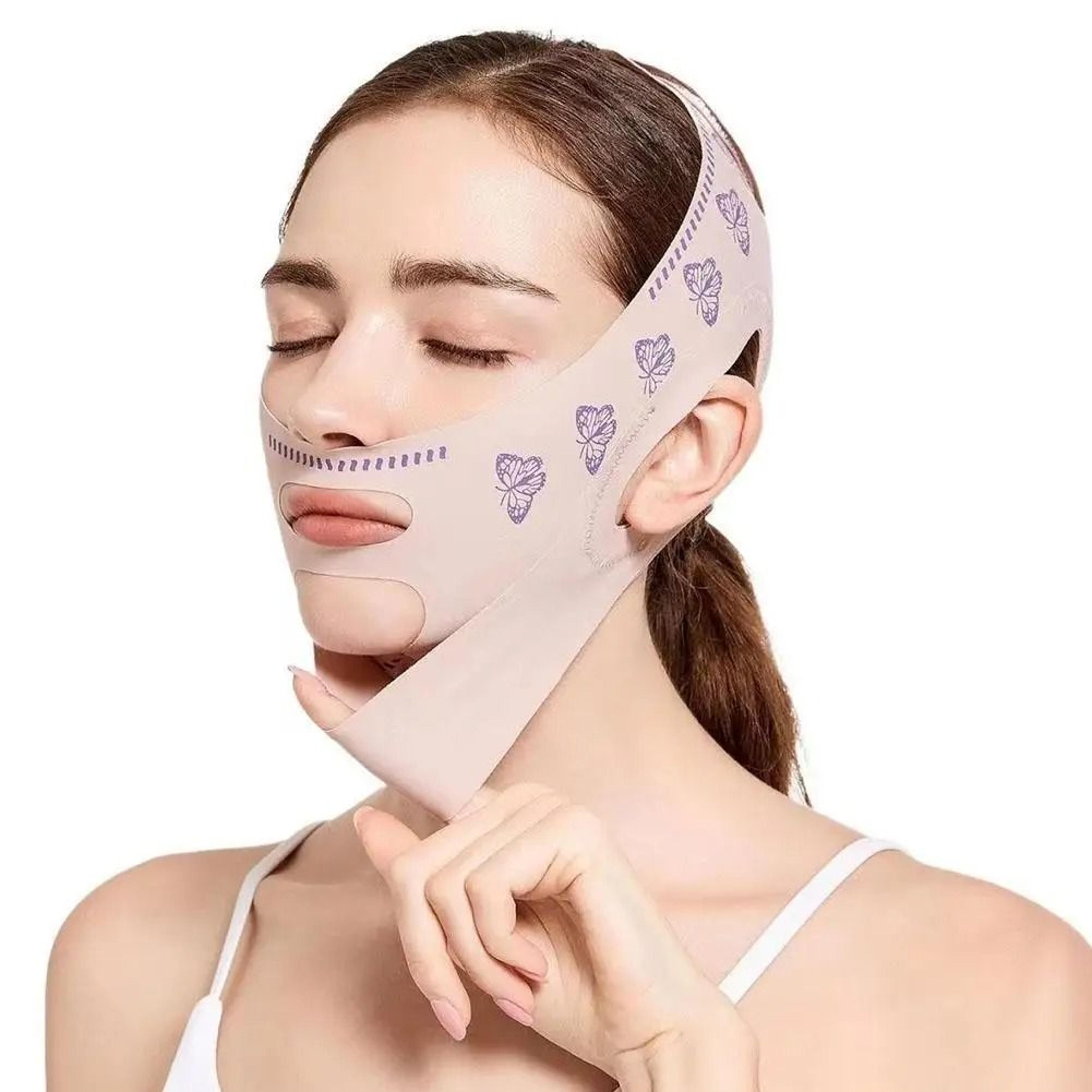 reusable double layer face slimming bandage and v line contouring strap