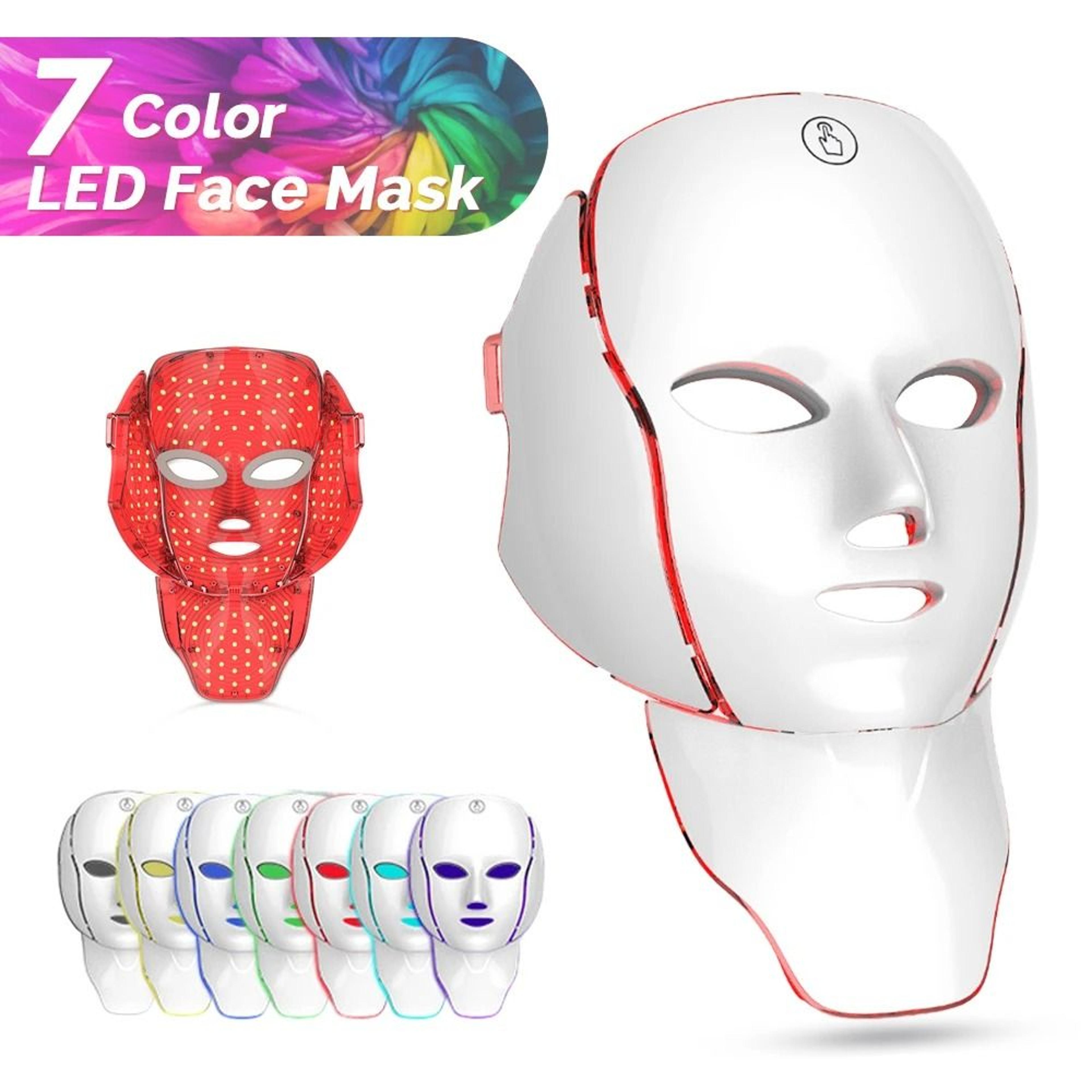7-color led face and neck phototherapy mask for deep skin rejuvenation