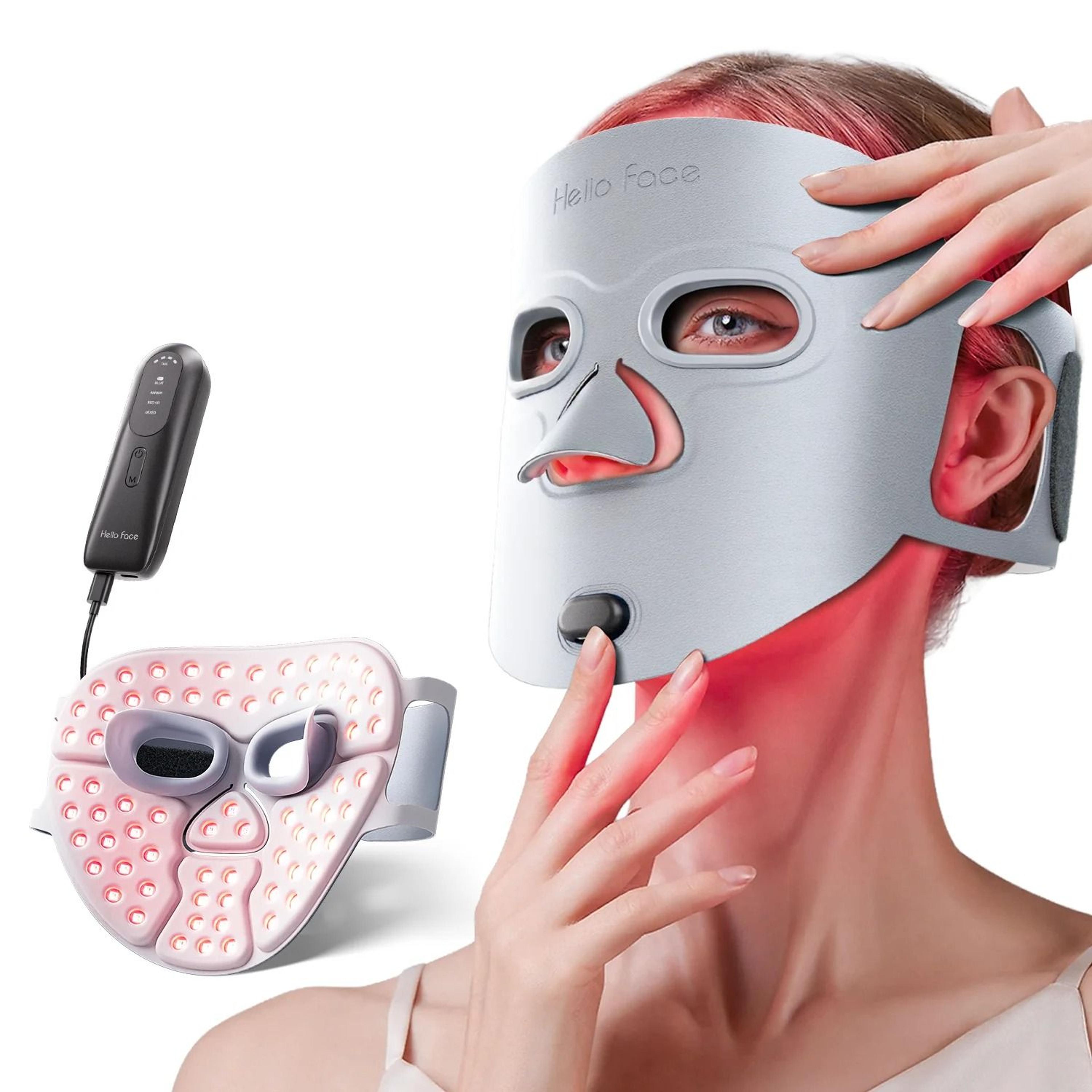 wireless 3d contour red light therapy mask with 850nm infrared repair