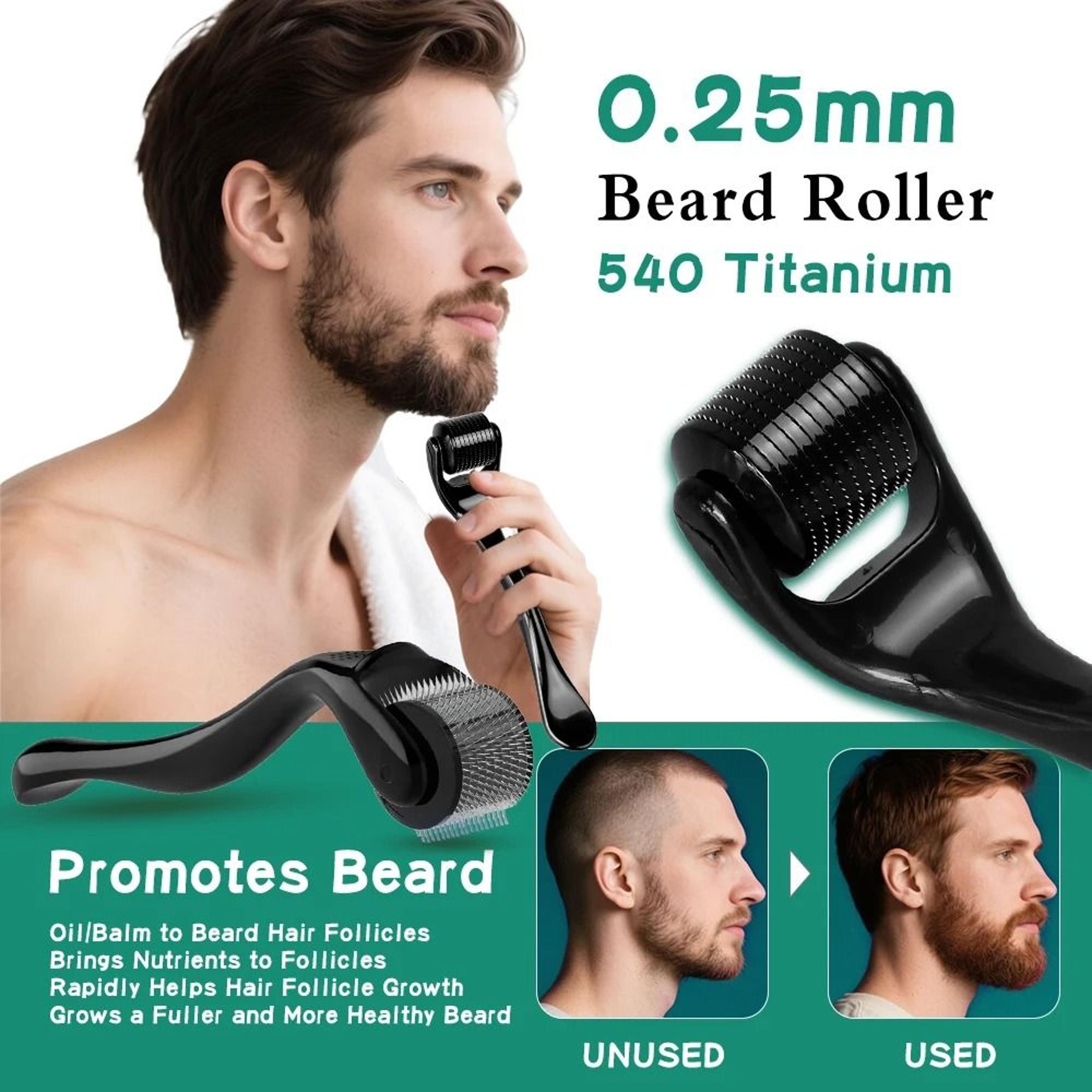 540 titanium micro needle derma roller for face, scalp, and beard growth