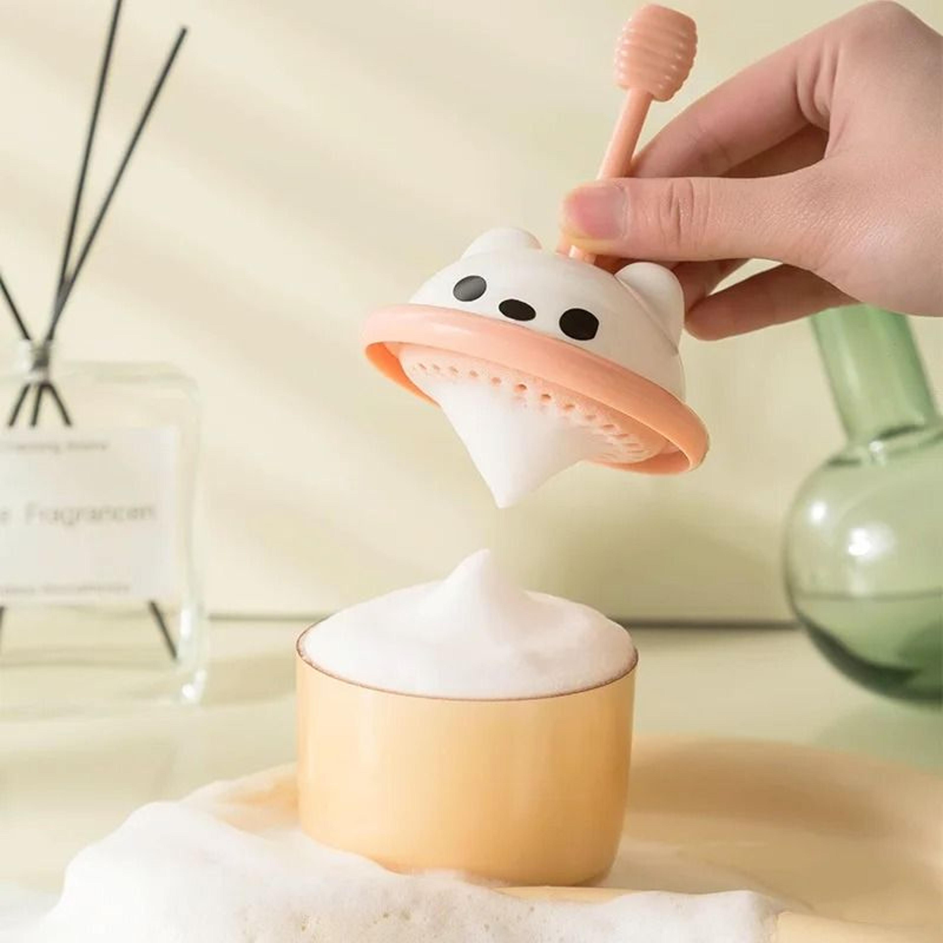 portable cute bear facial cleanser foaming cup and rich bubble maker tool