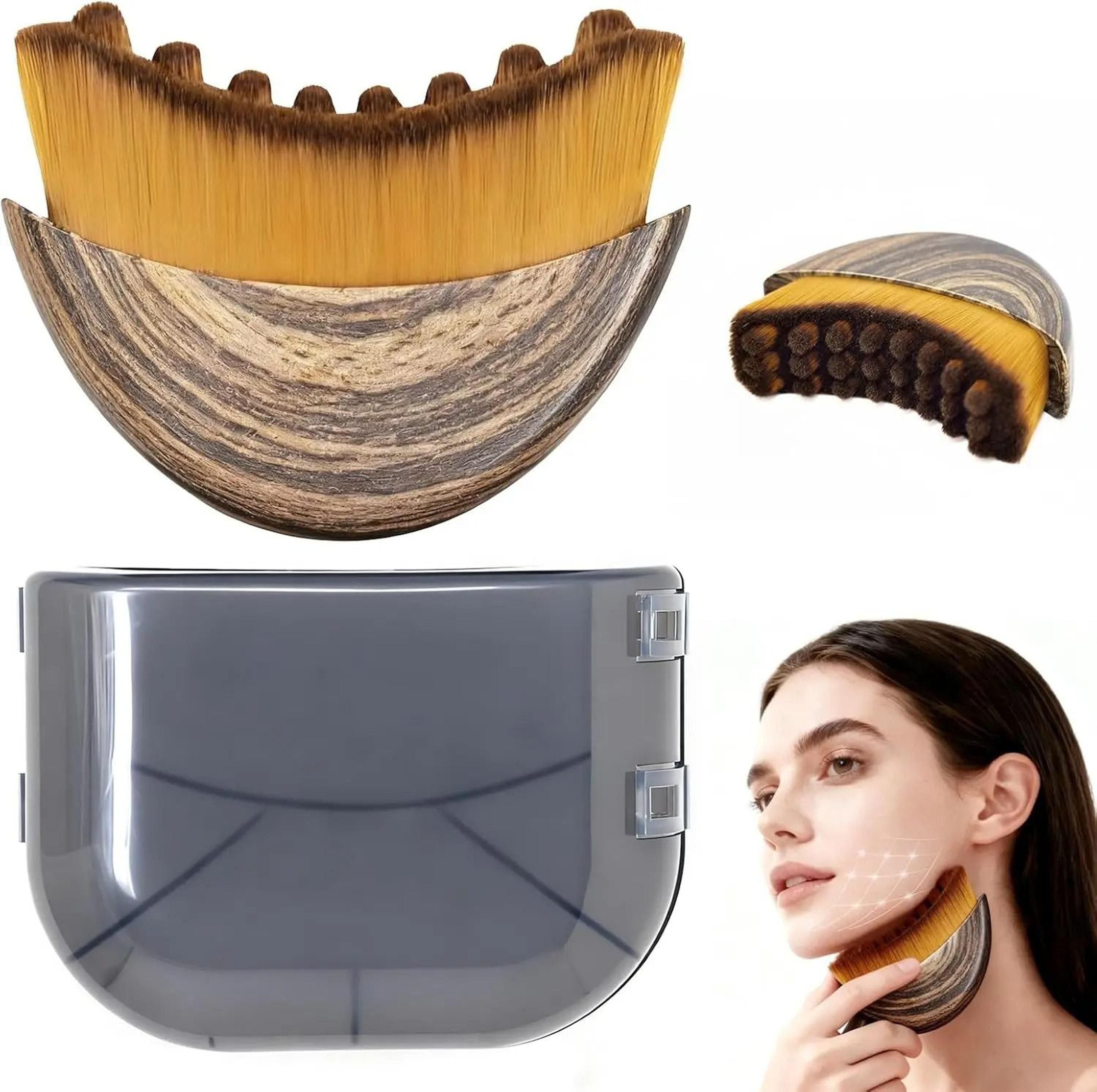 contour facial sculpting brush and manual lymphatic drainage massager