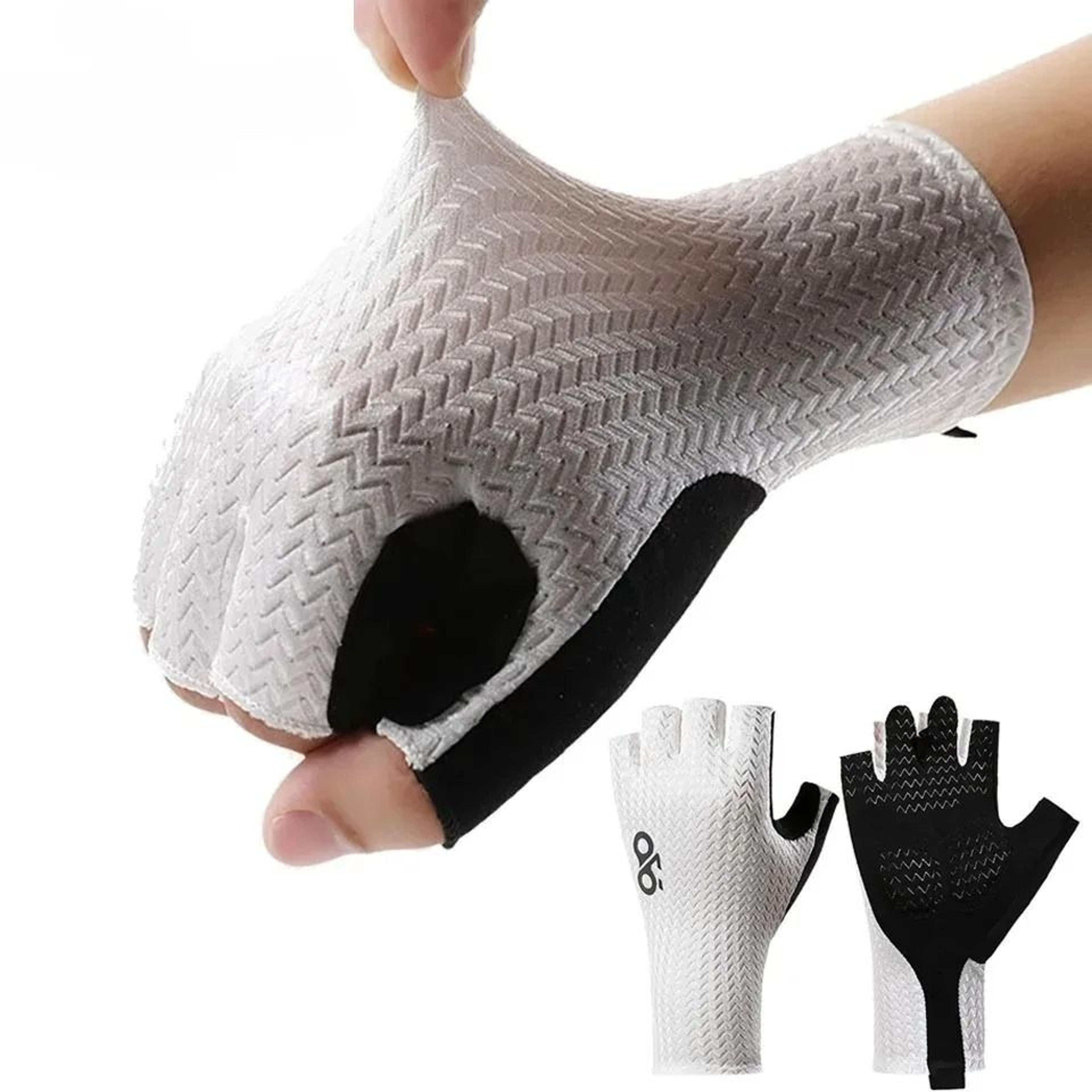 summer breathable half finger cycling gloves with anti slip silicone cushioning