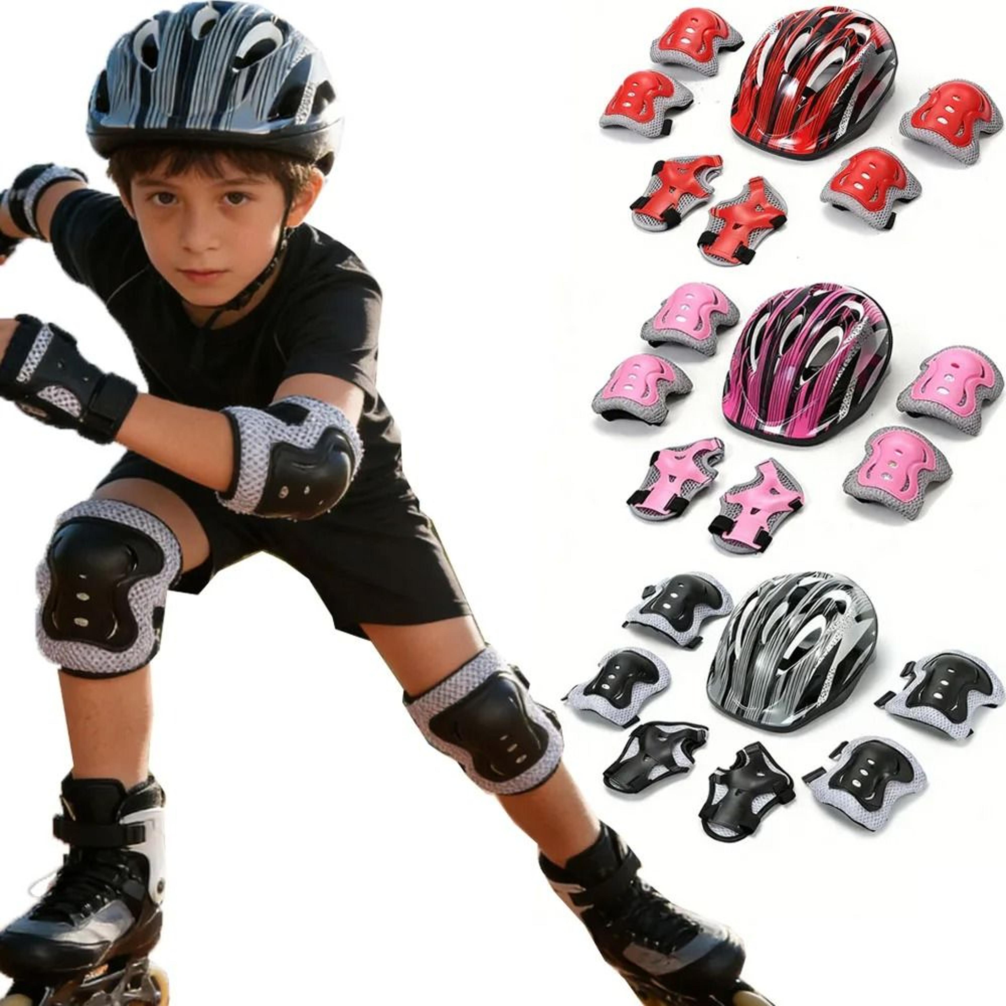 premium kids bicycle sport protective gear set with adjustable safety skating helmet and joint pads