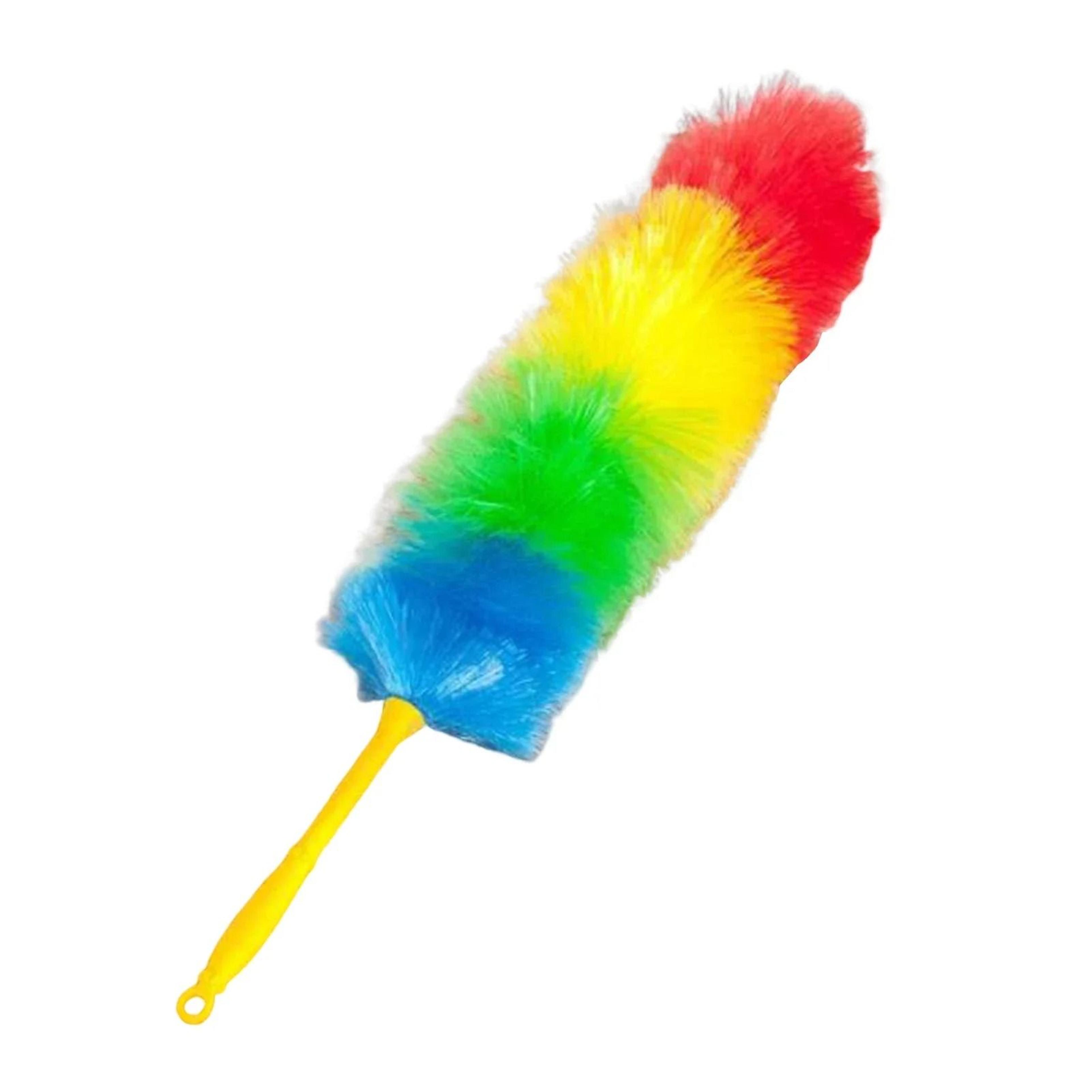 rainbow color static duster with bendable head and plastic handle