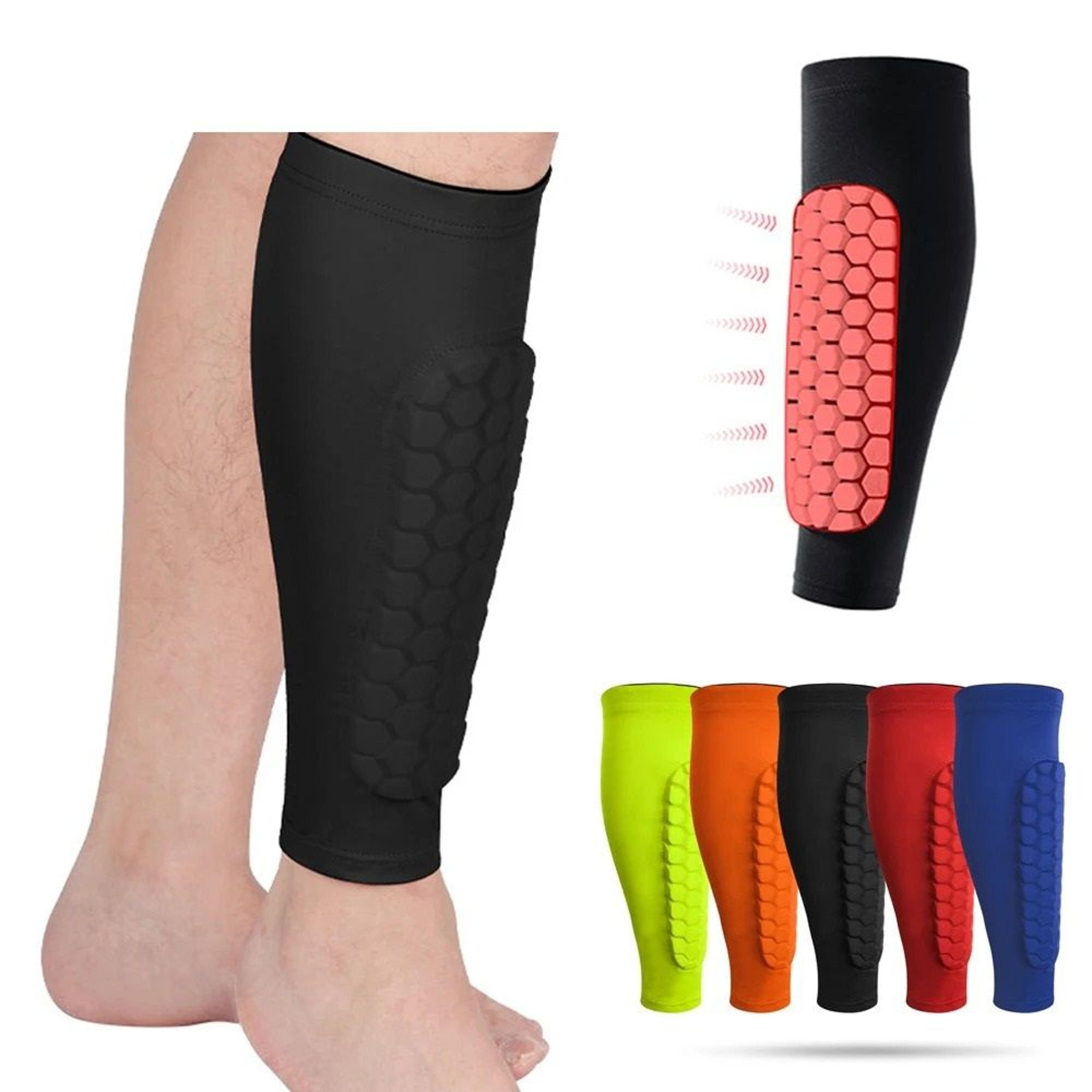 soccer shin guard and compression calf sleeve with honeycomb pad