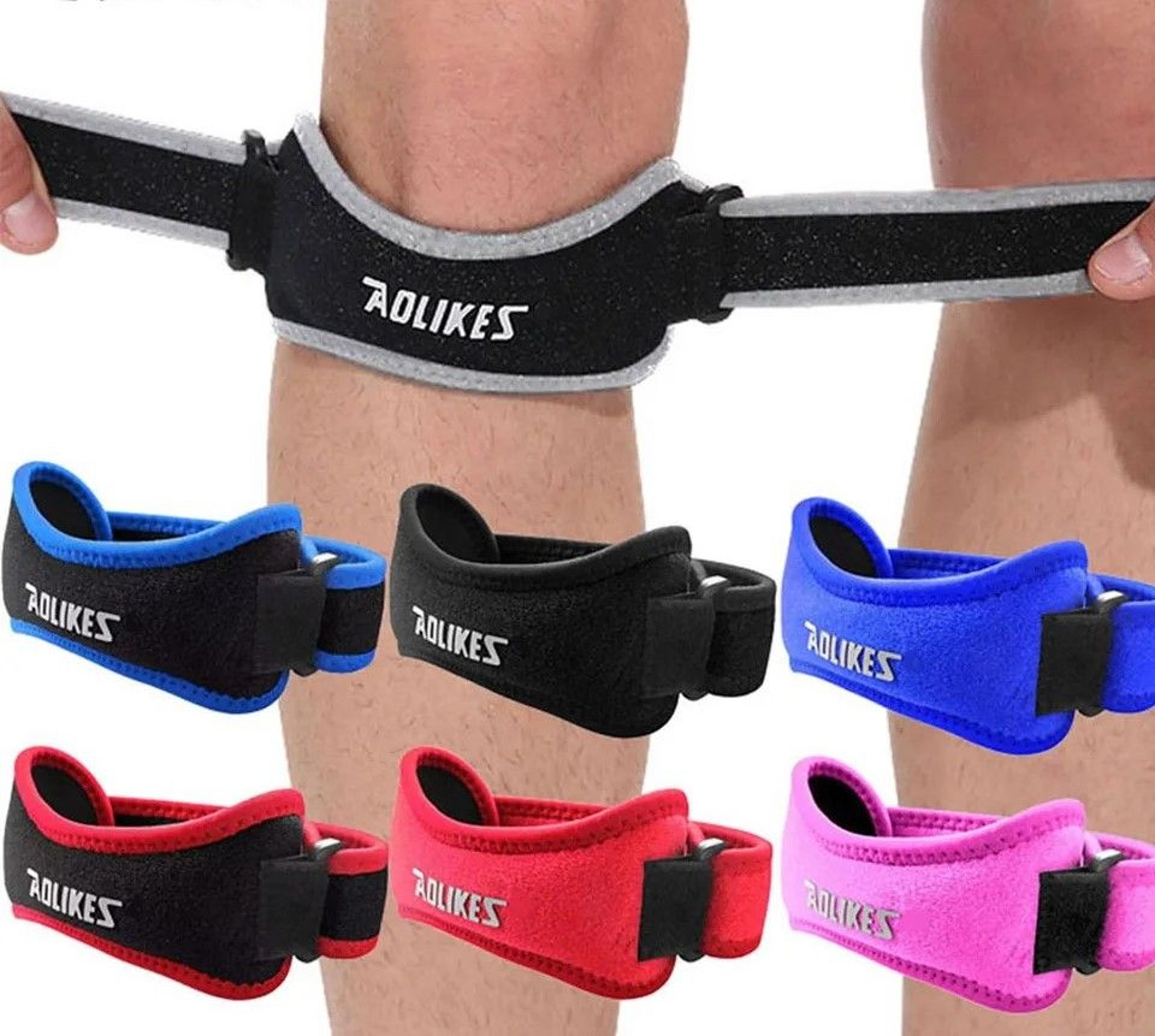 adjustable shock-absorbing patellar tendon knee support strap