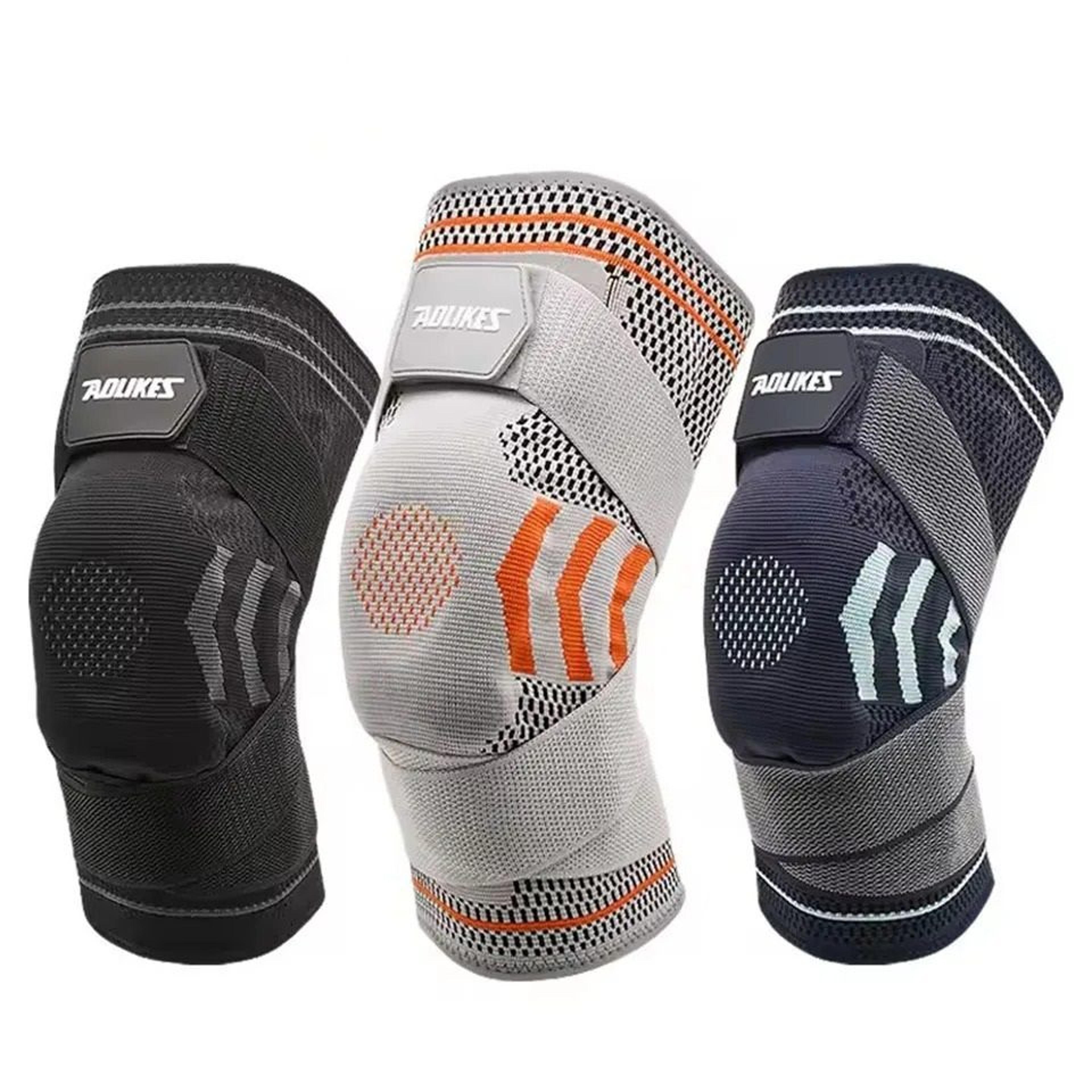 knee compression support sleeve with stabilizing strap