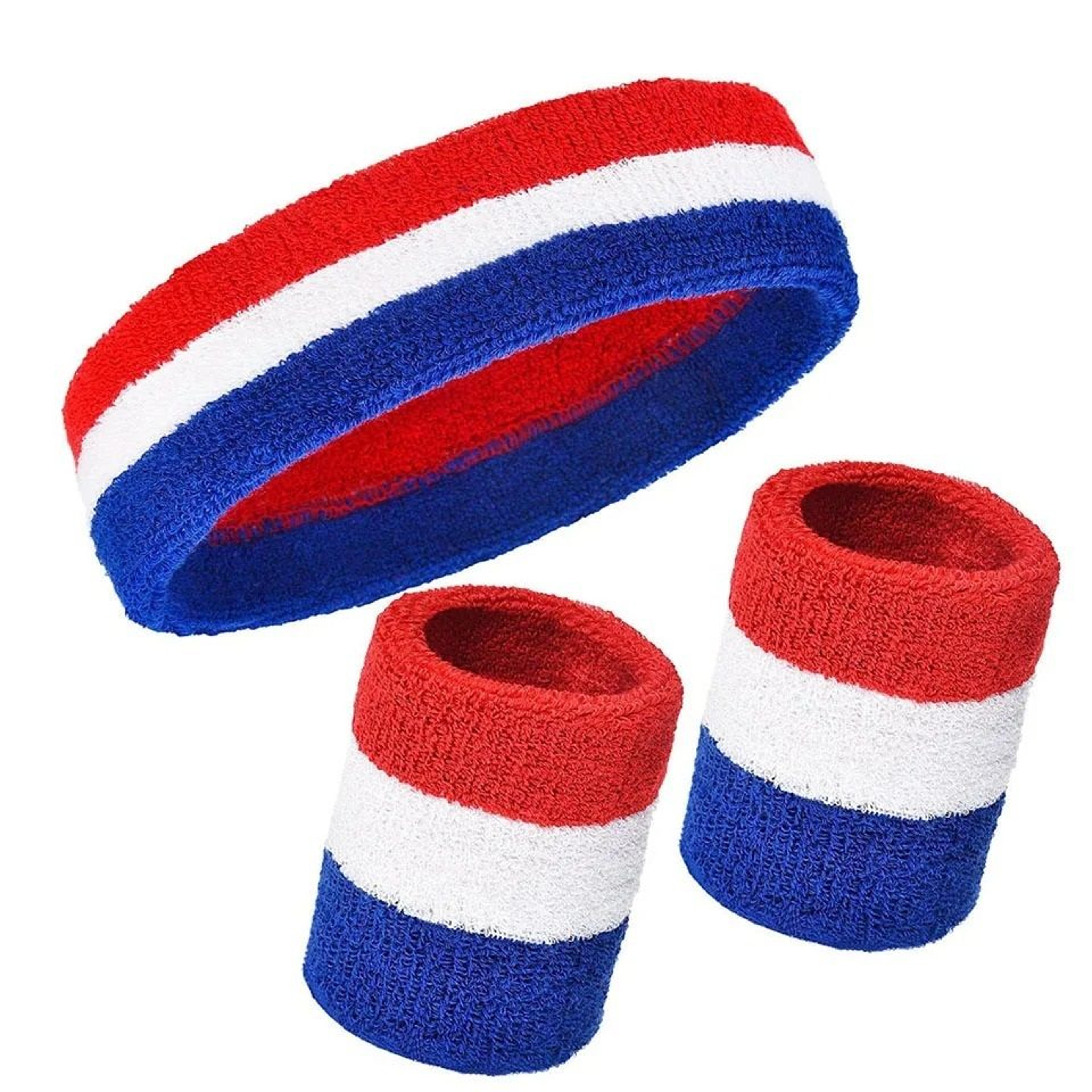 soft terry cloth sweatband set for sports and athletic workouts
