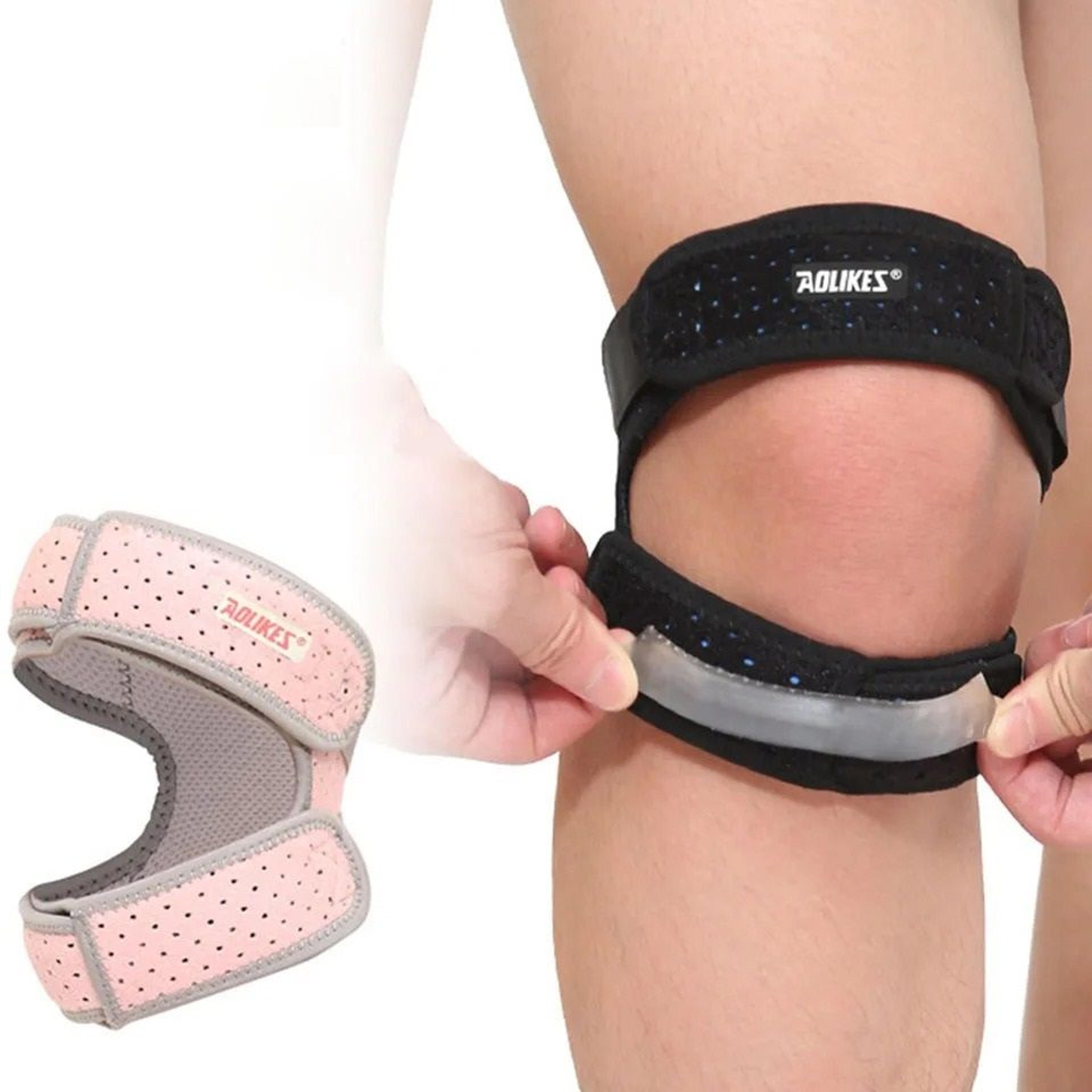 adjustable patella knee support strap with double compression pads