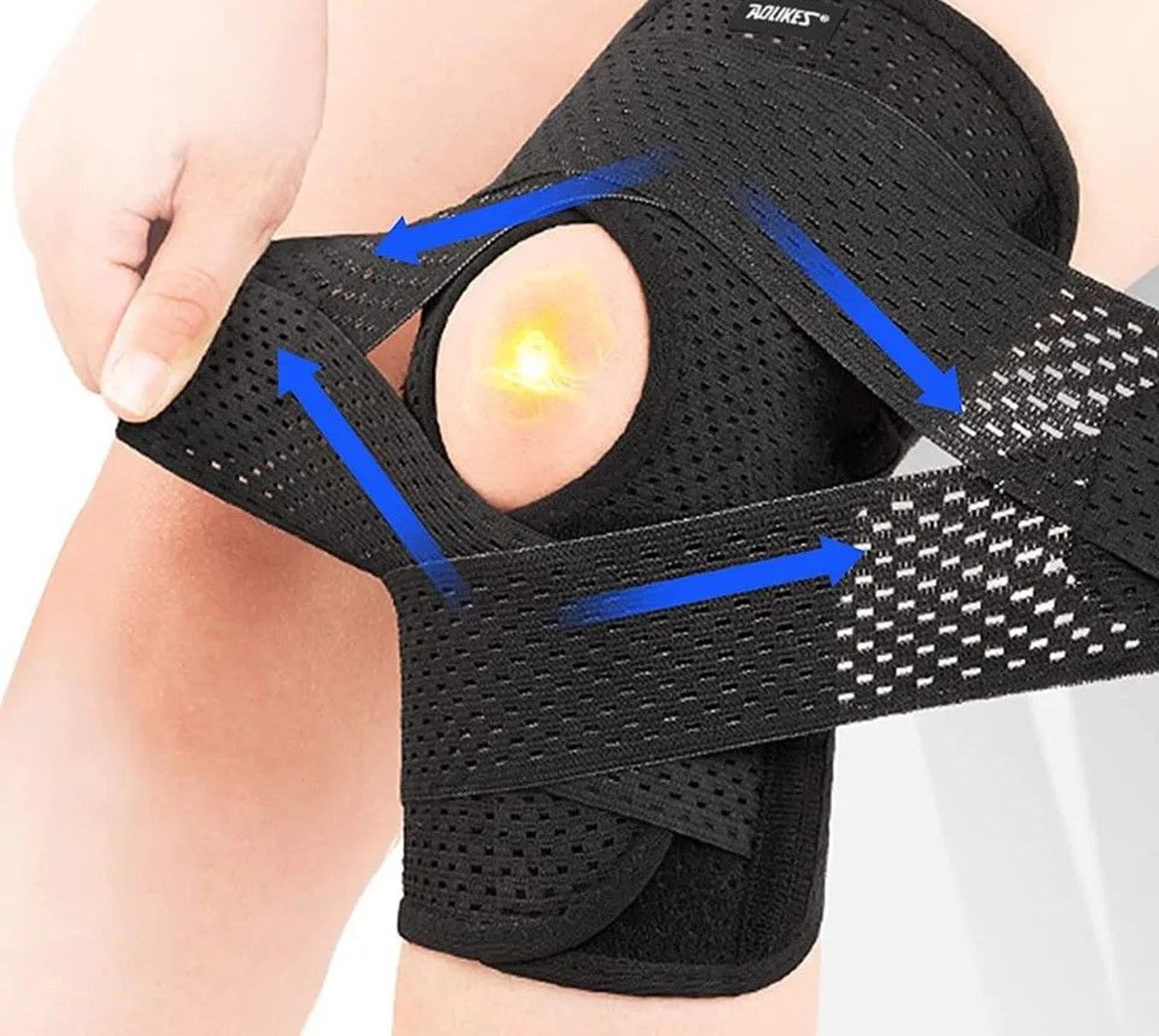 knee brace with side spring stabilizers for meniscus tears, acl/mcl support, and joint pain relief