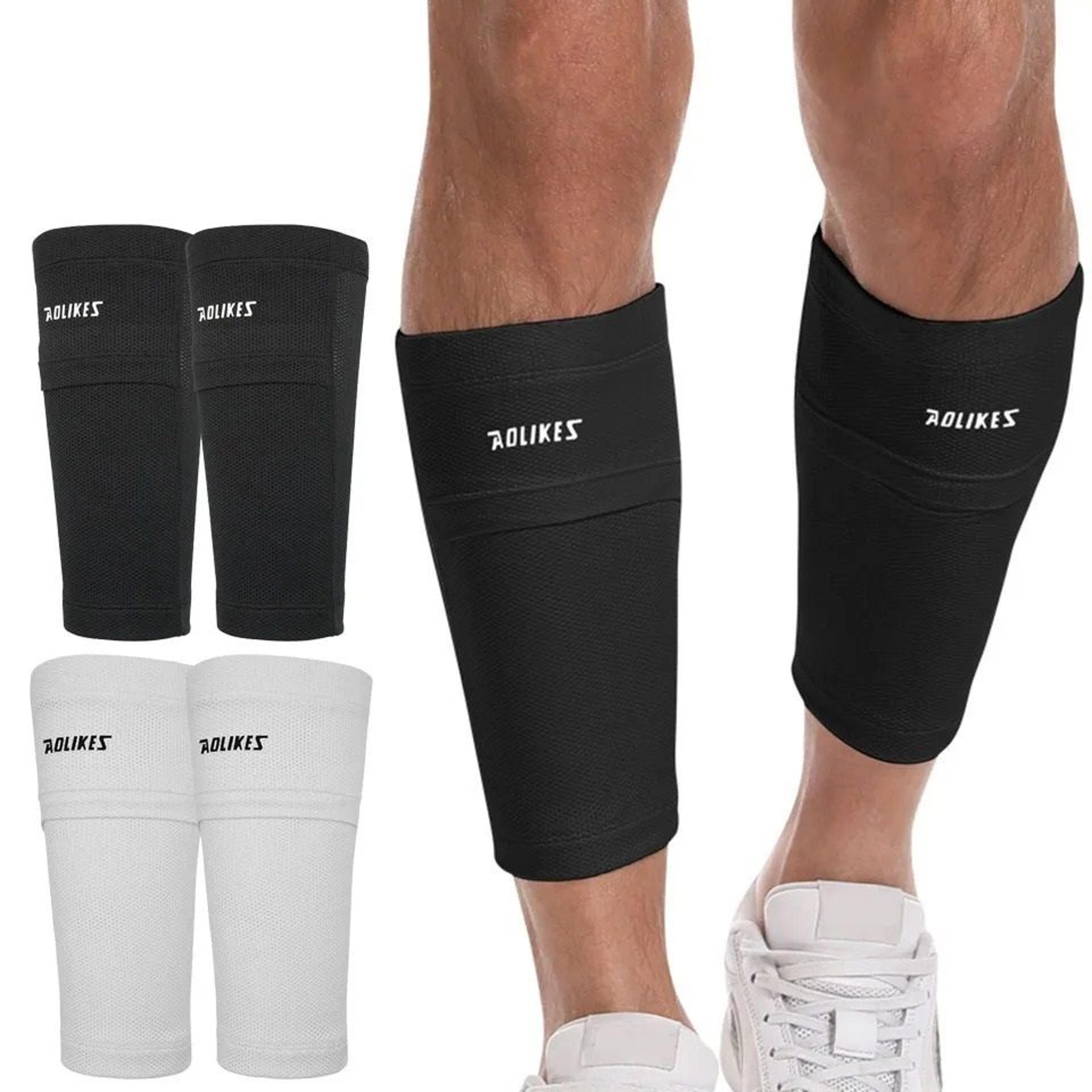 soccer shin guard calf sleeves pair with shin pad insert pocket