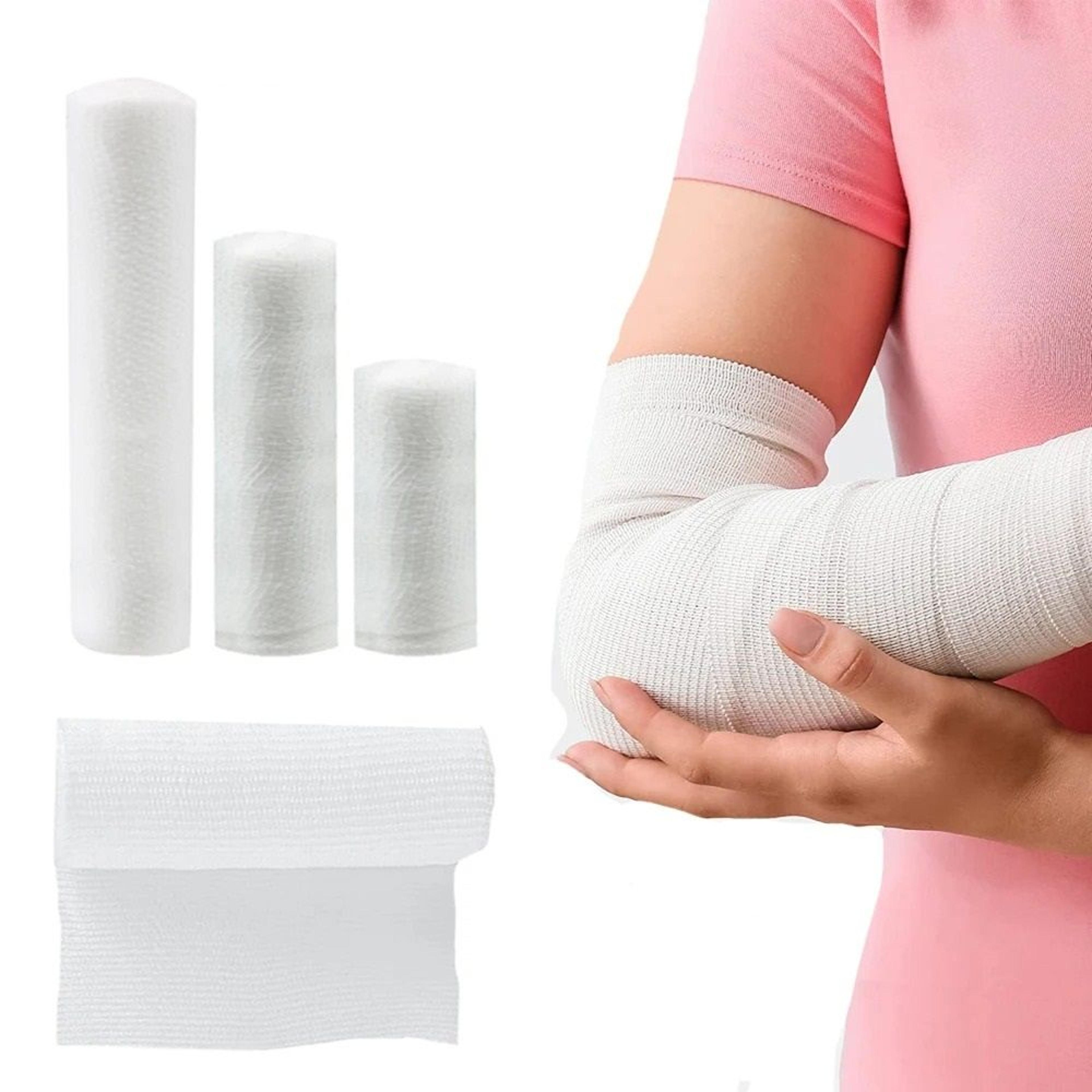 4 rolls premium stretch gauze bandage rolls for wound care & medical support