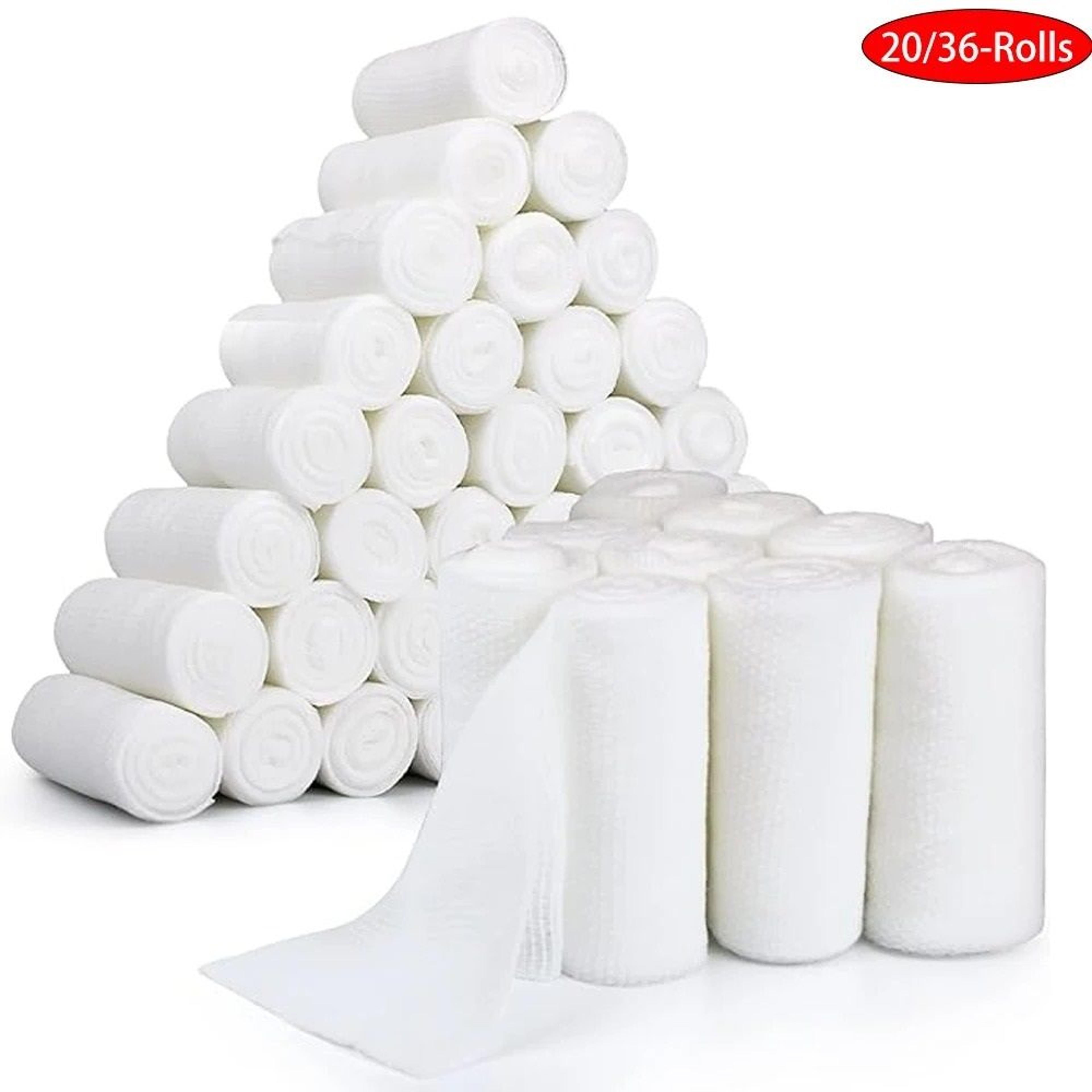 10 rolls gauze bandage roll with tape set for medical & first aid care