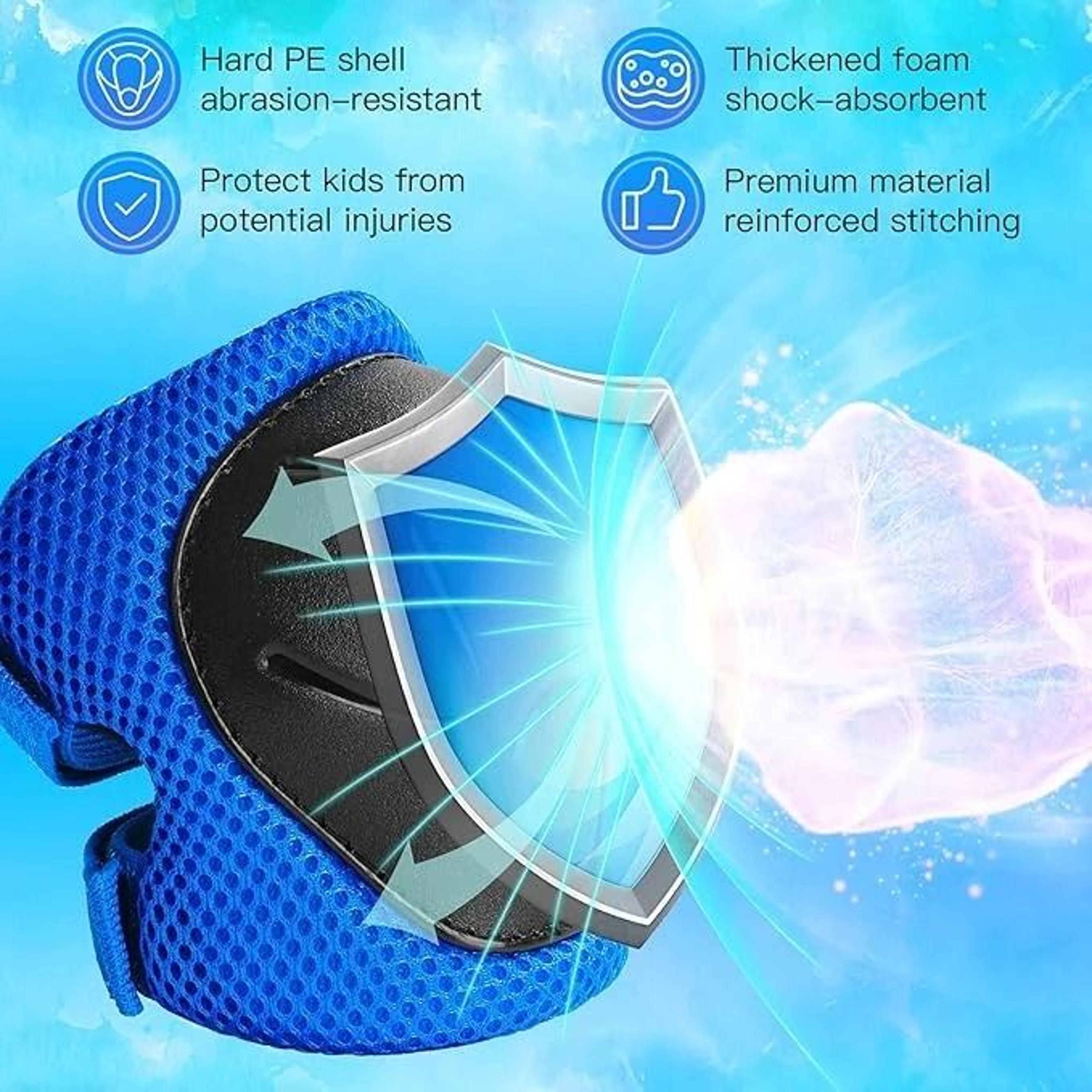 6-piece kids protective gear set (knee pads, elbow pads, & wrist guards)